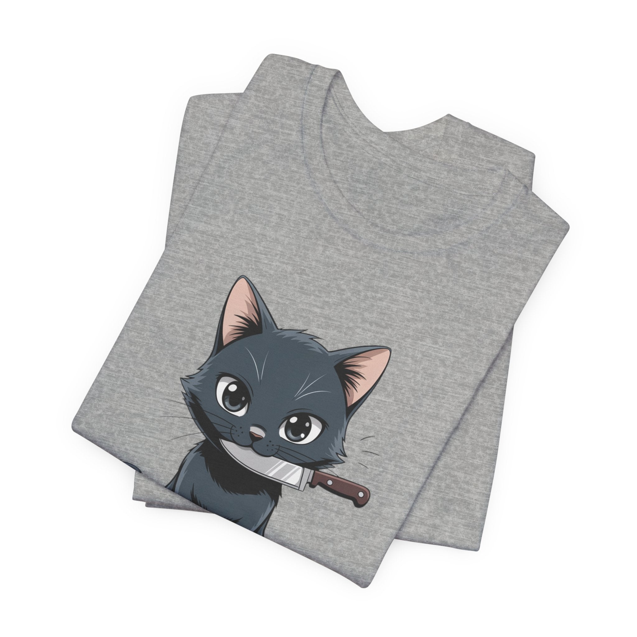 Cute Cat Snack Time Tee, Unisex Cartoon T-Shirt, Pet Lover Gift, Animal Lover Apparel, Funny Cat Shirt, Gift for Cat Owners