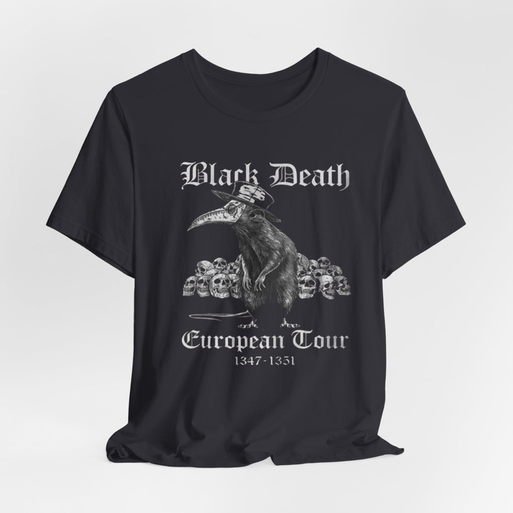 Black Death Plague Doctor crow European Tour T-Shirt | 1347-1351 gothic tee