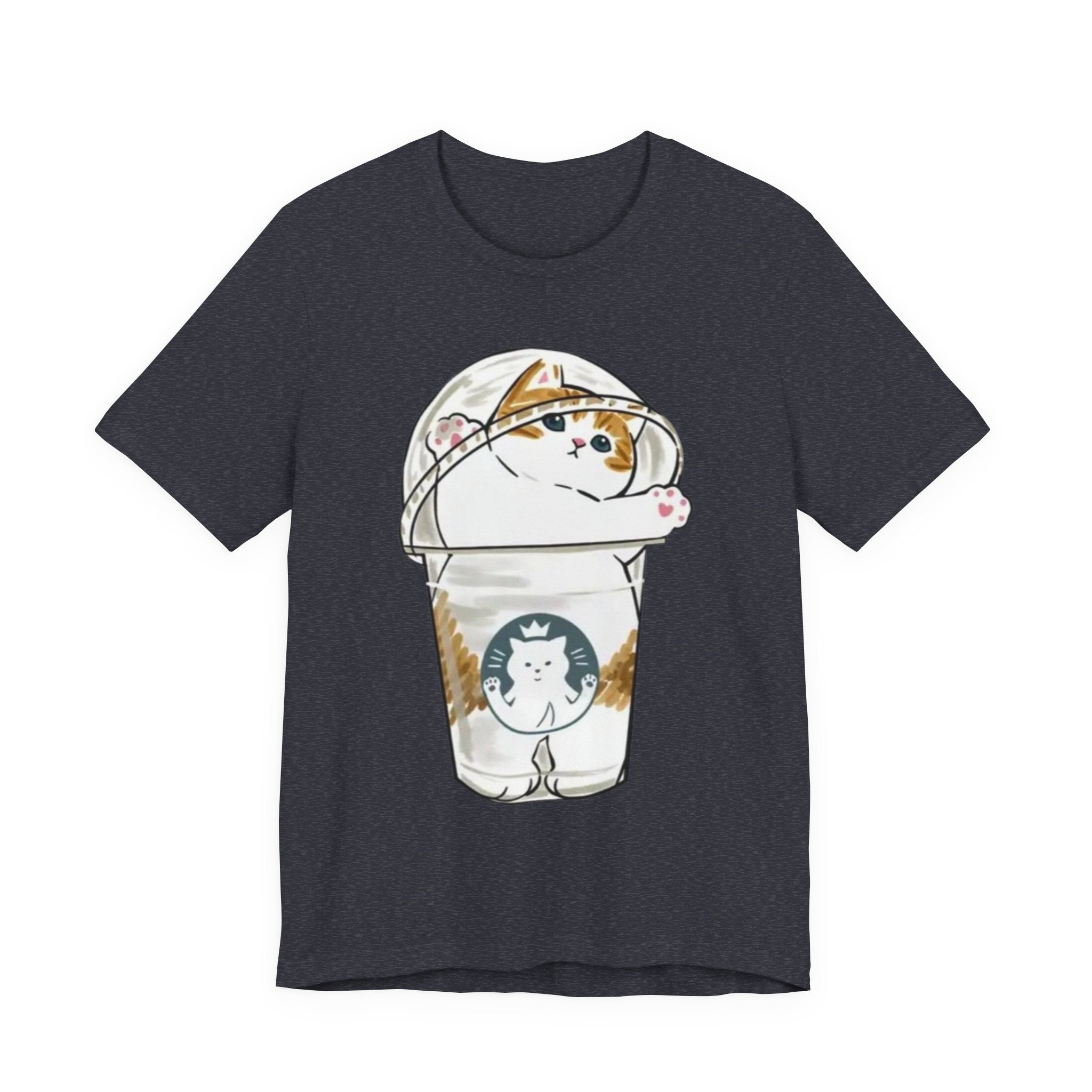 Cat in Bubble Tea Cup Tee | Kawaii Cat Boba Shirt, Cat in Coffee Cup tee, Cute Cat Illustration