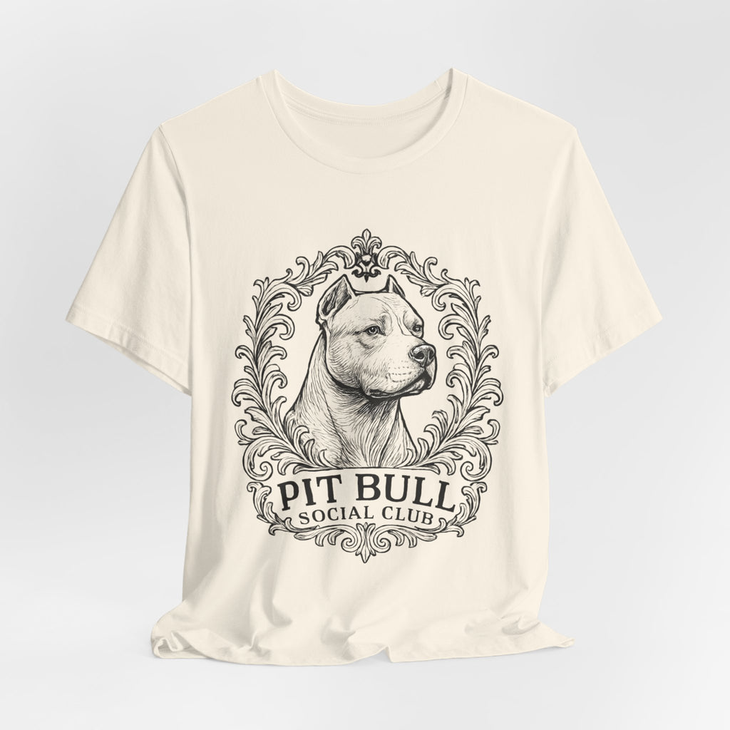 Pit Bull Social Club Tee - Unisex Jersey Short Sleeve Shirt, Dog Lover Gift, Pet Awareness Apparel, Animal Rescue Fundraiser, Casual Wear