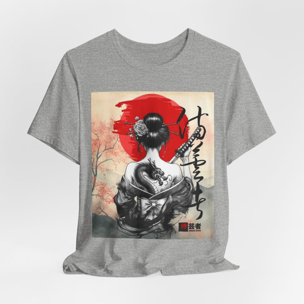 Geisha Portrait Tee | Japanese Red Sun, Dragon Tattoo, Calligraphy