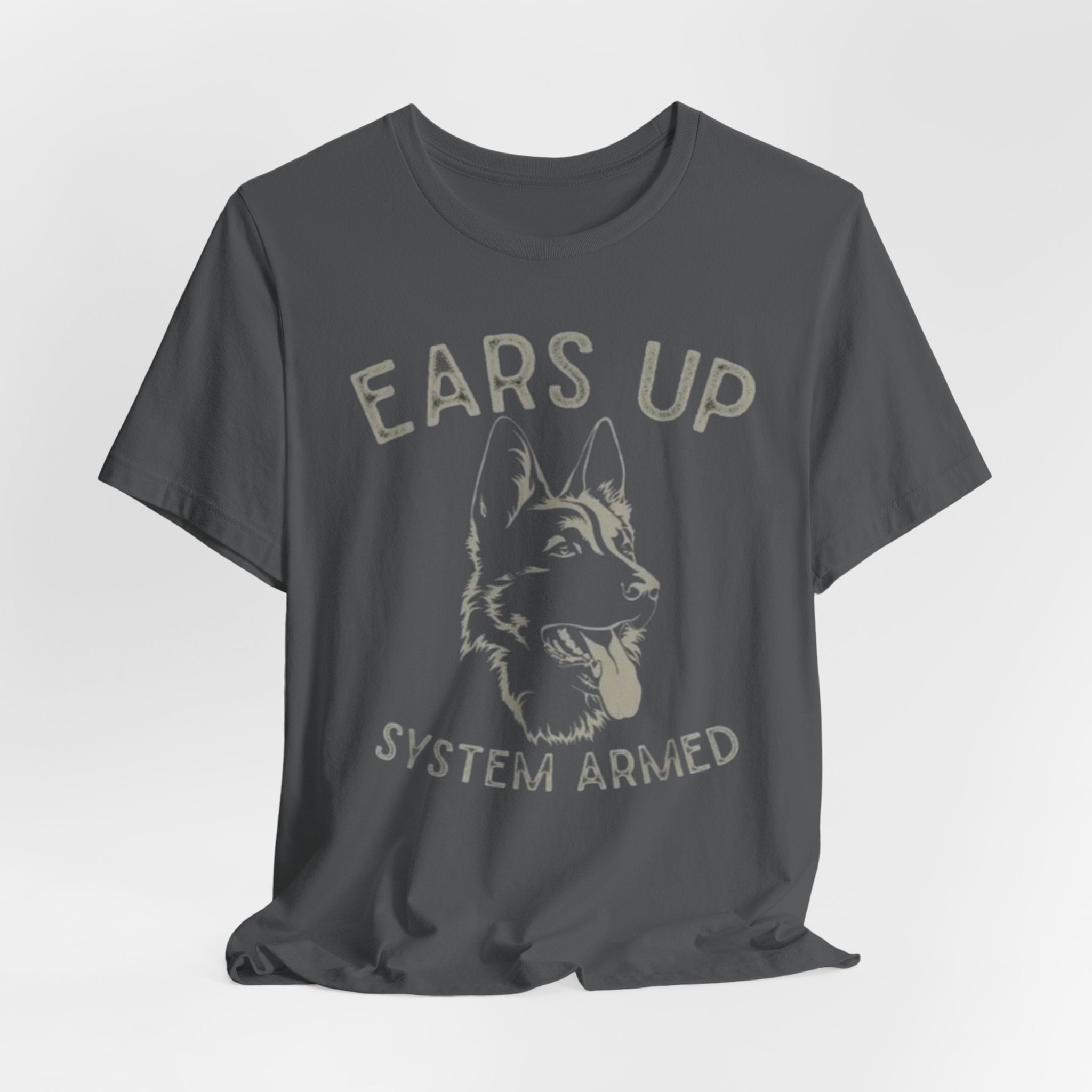 German Shepherd  Ears Up K9 Graphic Tee — "System Armed" German Shepherd Dog Shirt