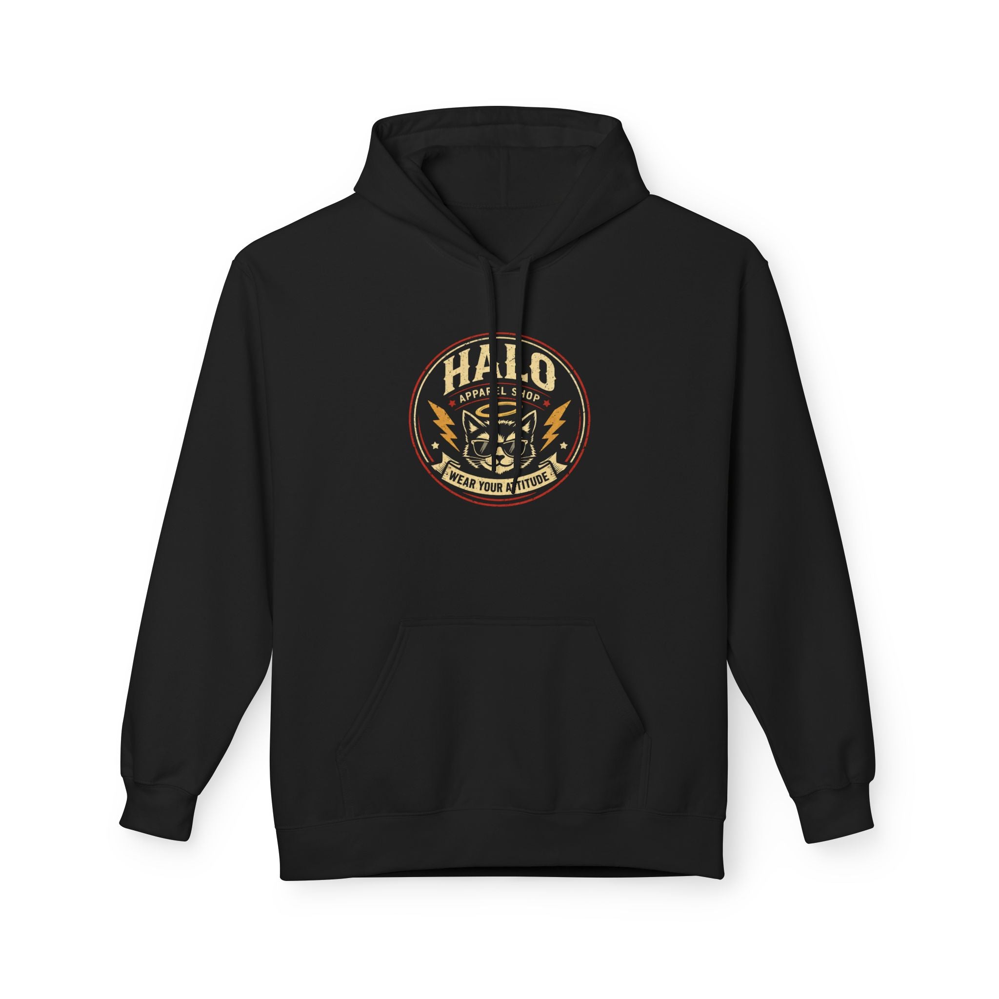 Halo Apparel Shop Hoodie, Vintage Patch Hoodie — Courage, Honor, Rescue Crew Sweatshirt