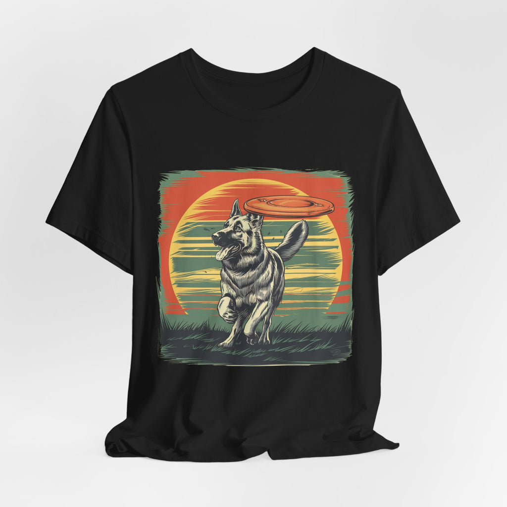 German Shepherd Dog Sunset T-Shirt, Dog Lover Tee, Animal Graphic Shirt, Outdoor Nature Top, Gift for Pet Owners