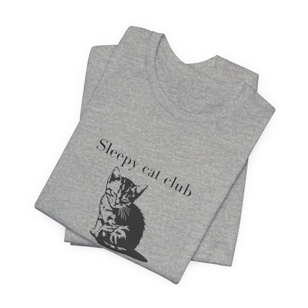 Sleepy Cat Club Tee, Cat Lover Shirt, Unisex Graphic Tee, Gift for Cat Owners, Cute Animal Apparel, Cozy Casual Wear