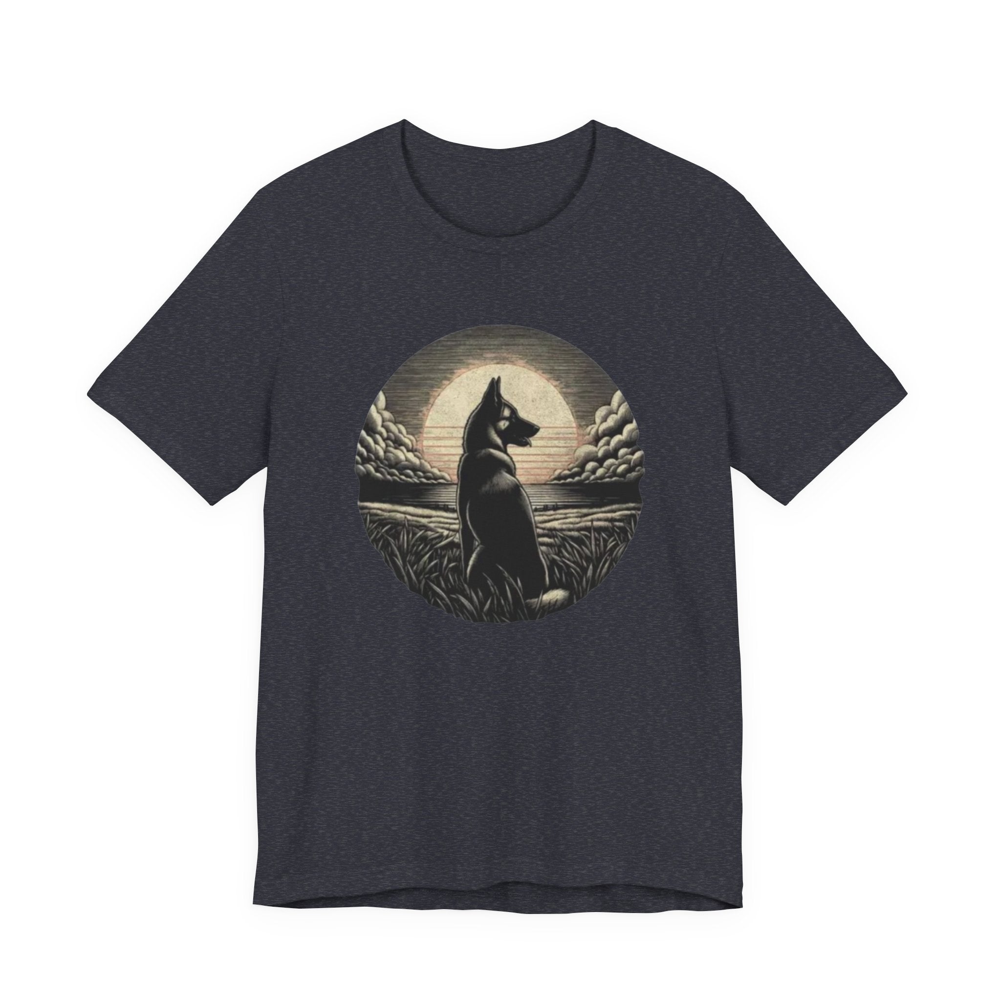 Belgian malinios silhouette sunset circle Tee | Nature, Moonlit Landscape