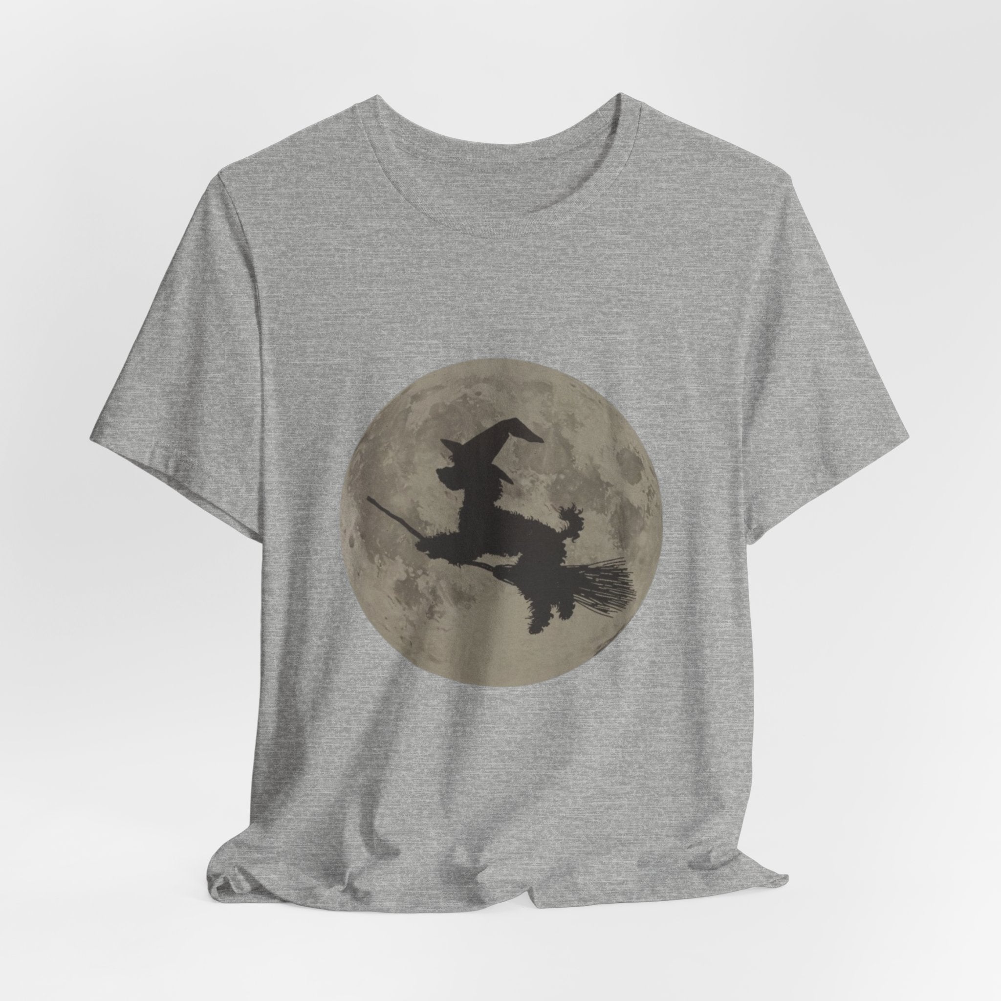 Poodle tee, Witchy Moon Graphic Tee, Spooky Halloween Shirt, Unisex Tee for Fall, Witch Costume Top, Magical Gift for Her