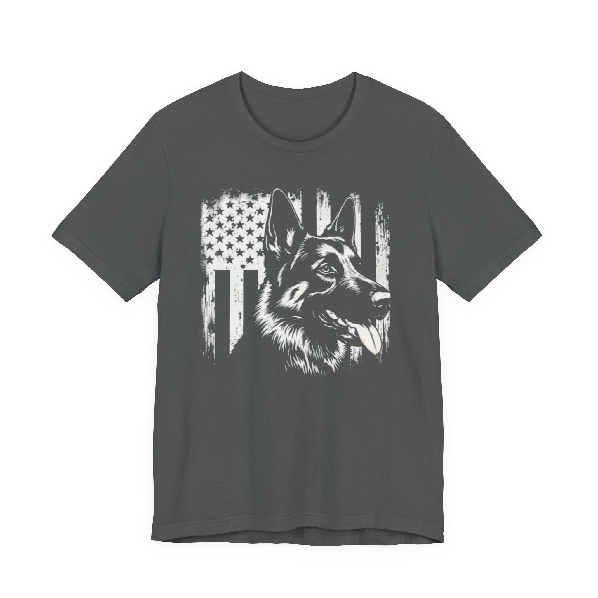 German Shepherd American Flag T‑Shirt — Patriotic K9 Tee