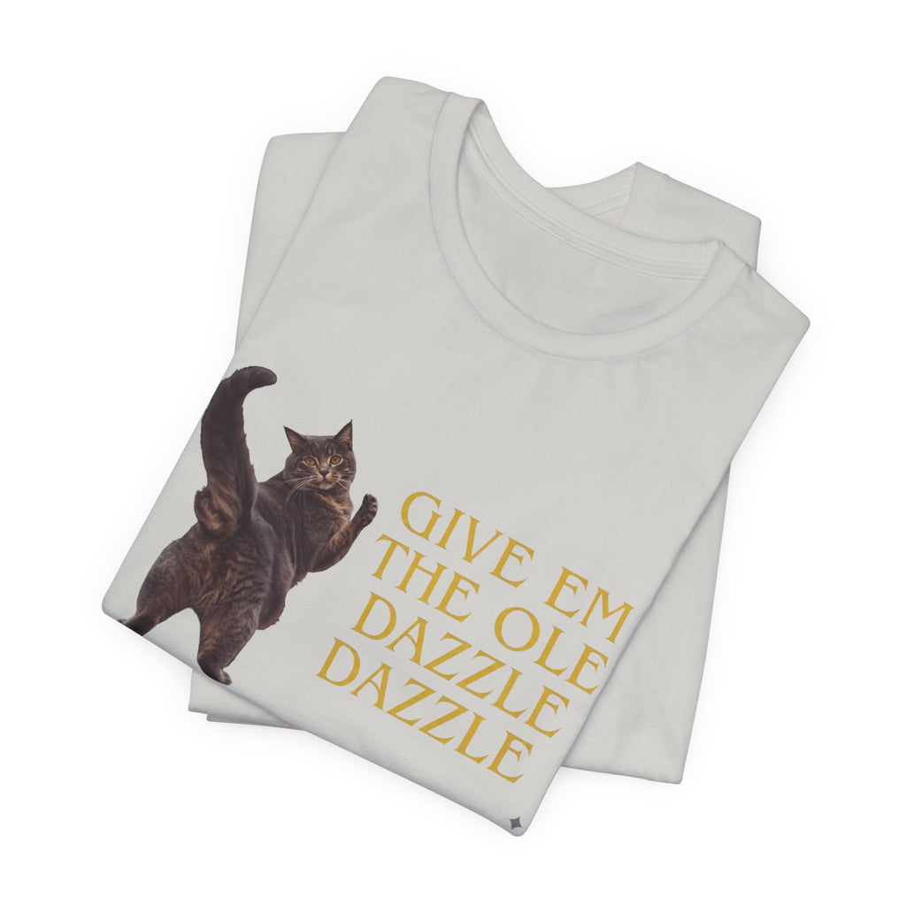 Give 'Em the Ole Dazzle Dazzle Cat T-Shirt | Retro Cat Illustration