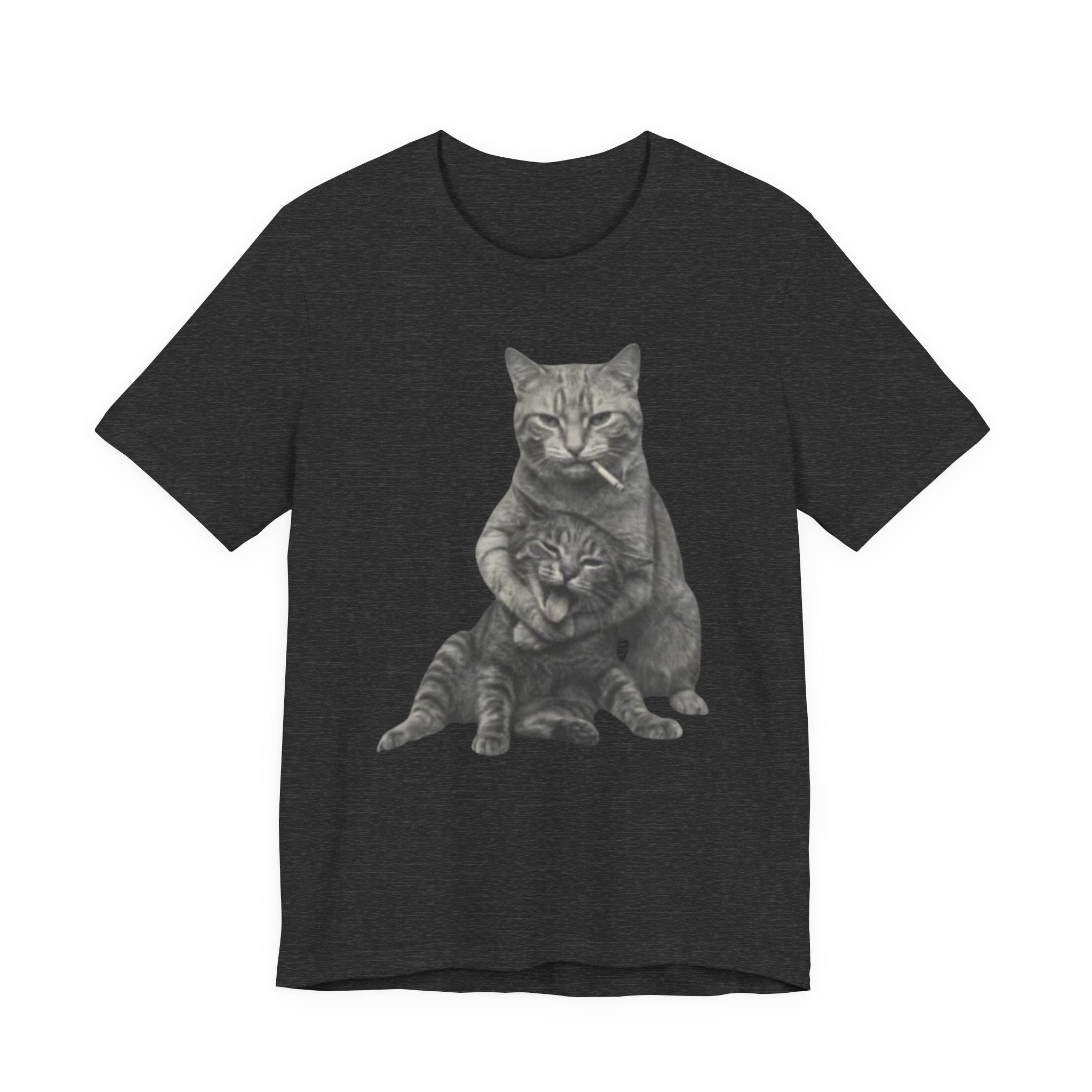Cat Hug T-Shirt — Cute Vintage Cat Illustration Tee