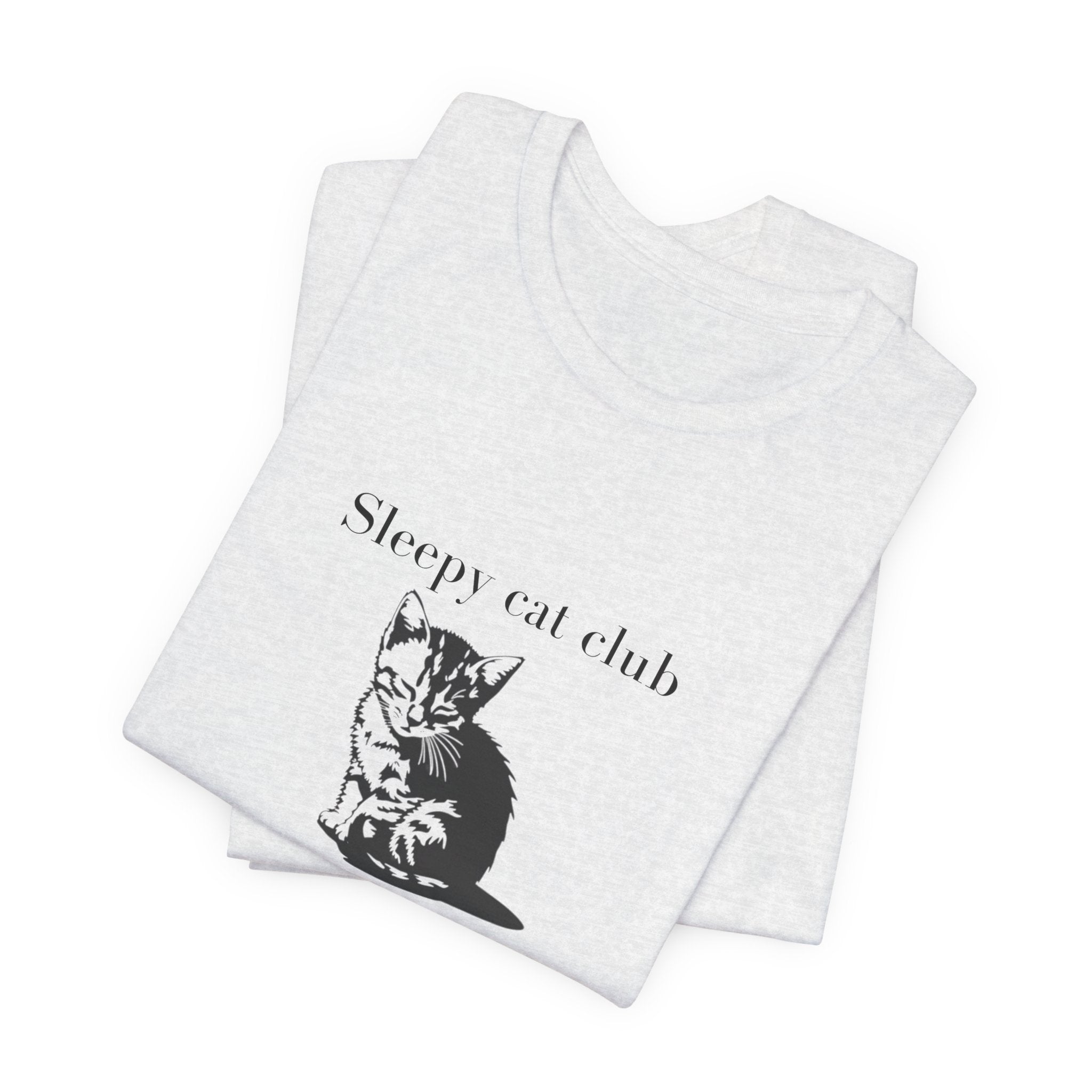 Sleepy Cat Club Tee, Cat Lover Shirt, Unisex Graphic Tee, Gift for Cat Owners, Cute Animal Apparel, Cozy Casual Wear