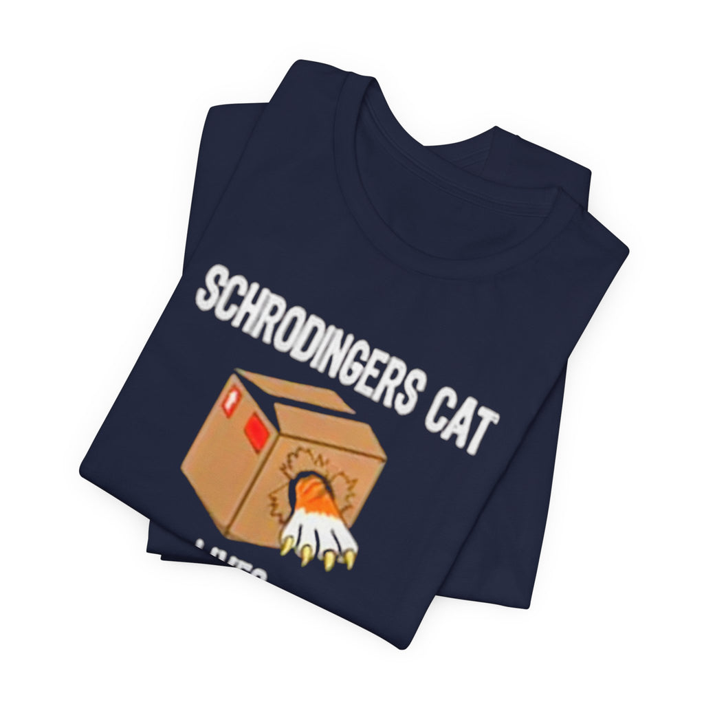Schrodingers Cat Angry Cat Box T-Shirt | Science Humor Tee