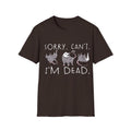 Sorry Can't I'm Dead Opossum T-Shirt | Goth Cat Illustration, Humorous Halloween Tee