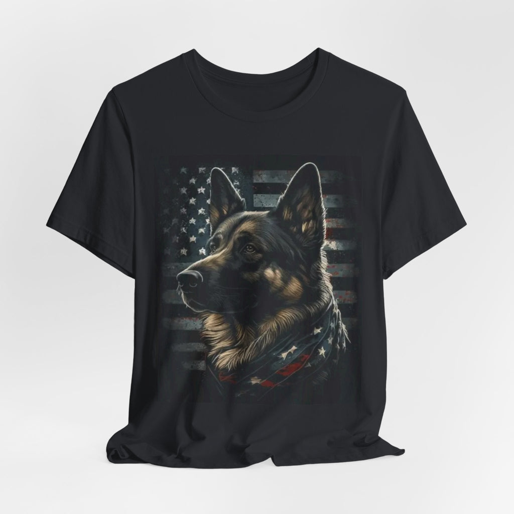 German Shepherd Patriotic Tee — Dog Lover American Flag Shirt