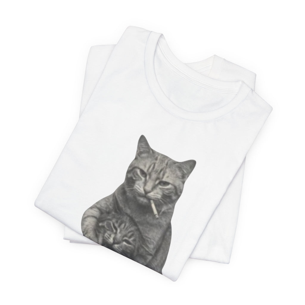 Cat Hug T-Shirt — Cute Vintage Cat Illustration Tee