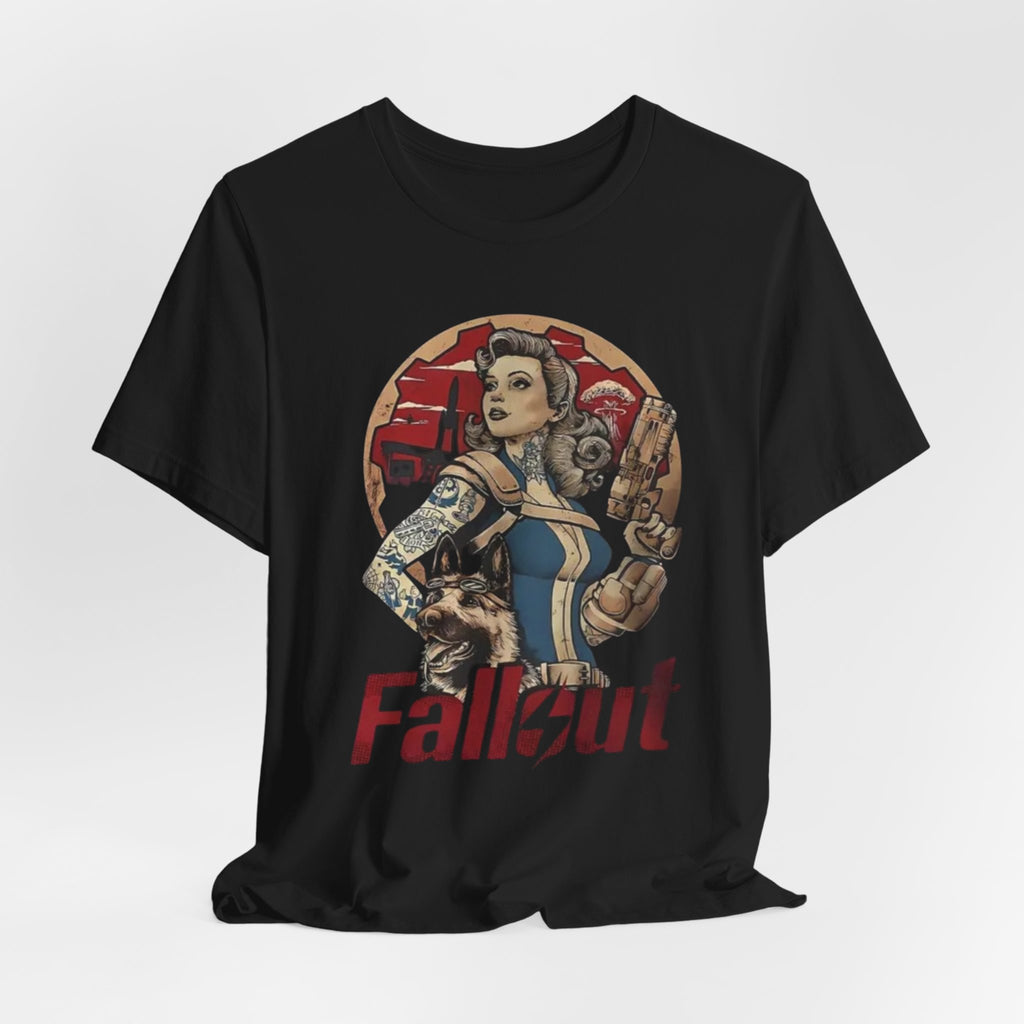 Fallout Pin-Up T‑Shirt — Vintage Vault Girl Retro Video Game Tee