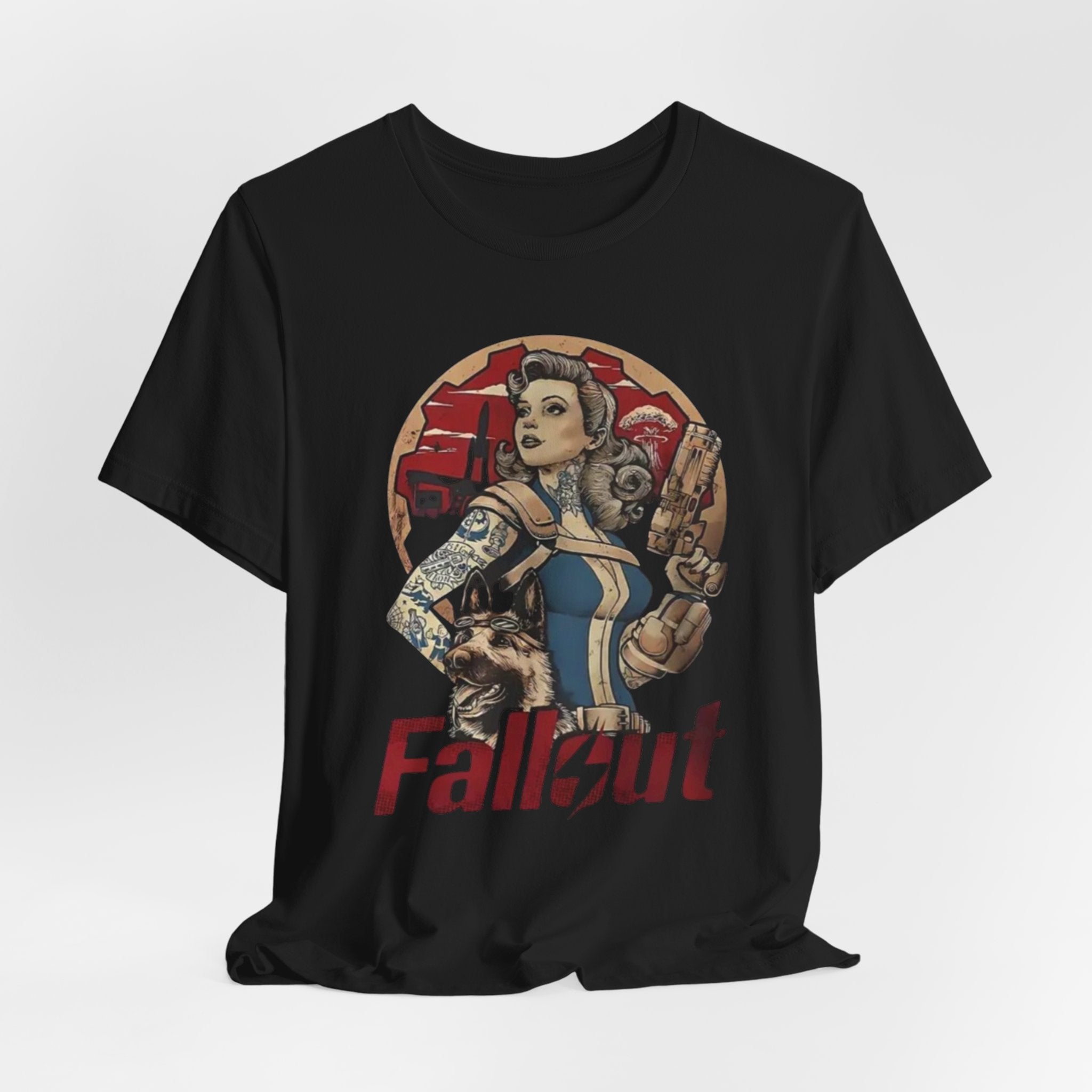 Fallout Pin-Up T‑Shirt — Vintage Vault Girl Retro Video Game Tee