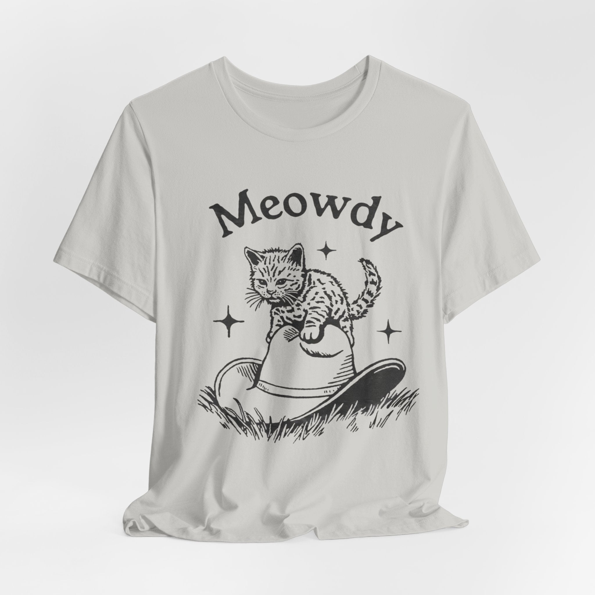 Cute Cat Meowdy Tee, Unisex Short Sleeve T-Shirt, Gift for Cat Lovers, Pet Owner Fashion, Funny Cat Humor, Comfortable Everyday Wear