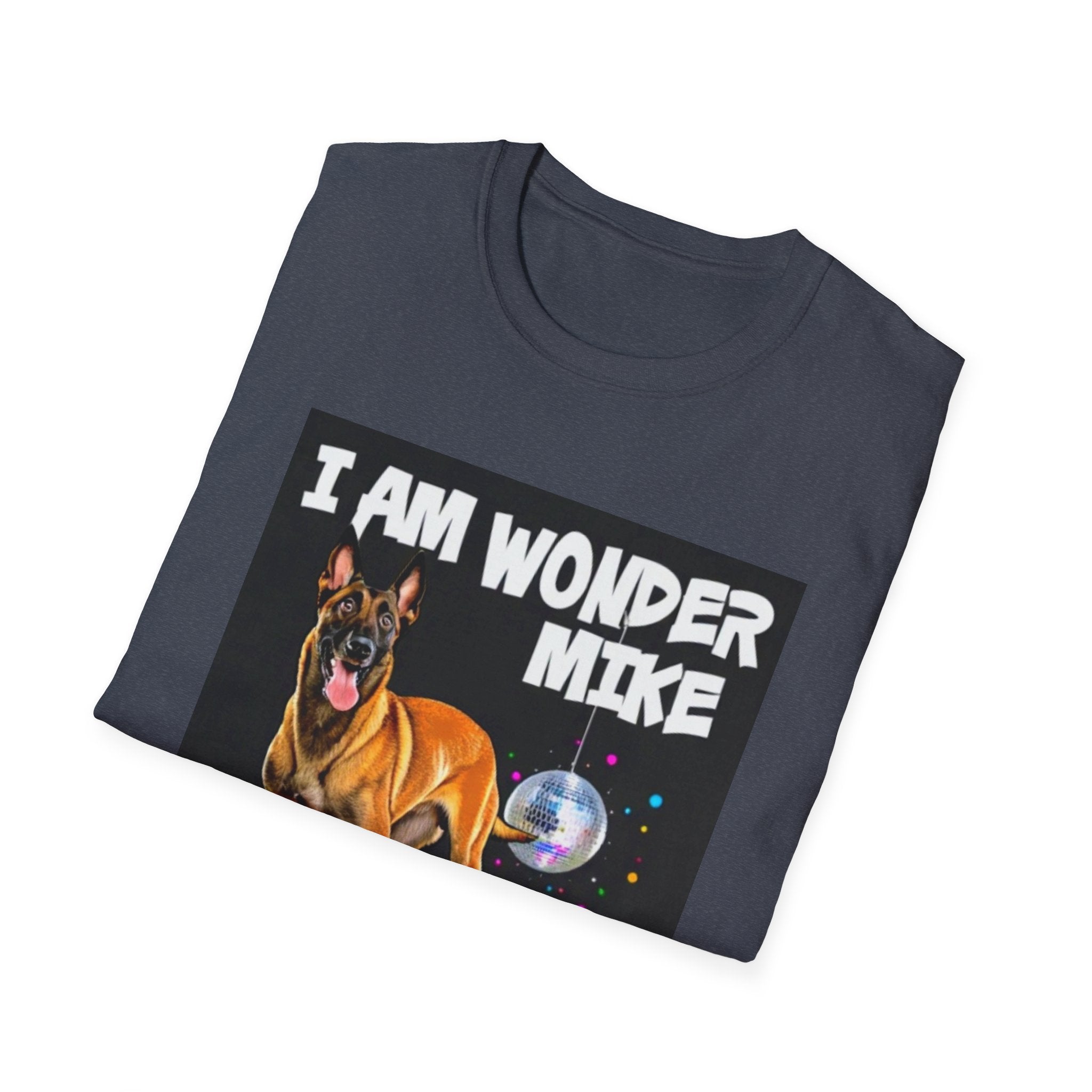 Skater Dog tee, I Am Wonder Mike Boxer Dog T-Shirt | Roller Disco, Disco Ball, Belgian Malinois TeeRetro