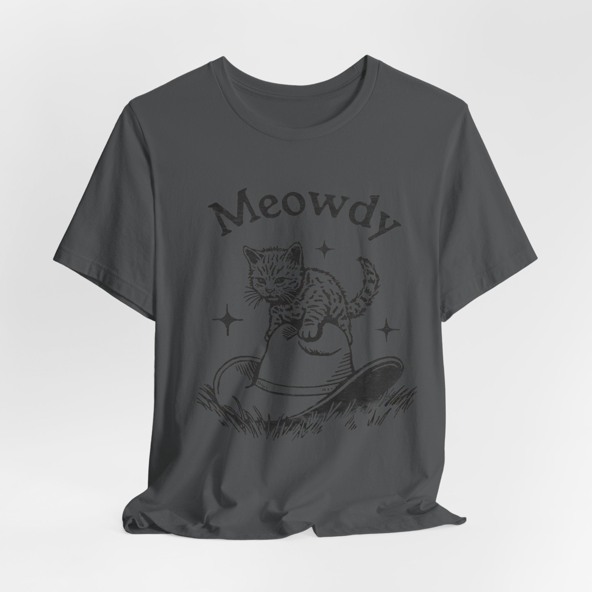 Cute Cat Meowdy Tee, Unisex Short Sleeve T-Shirt, Gift for Cat Lovers, Pet Owner Fashion, Funny Cat Humor, Comfortable Everyday Wear