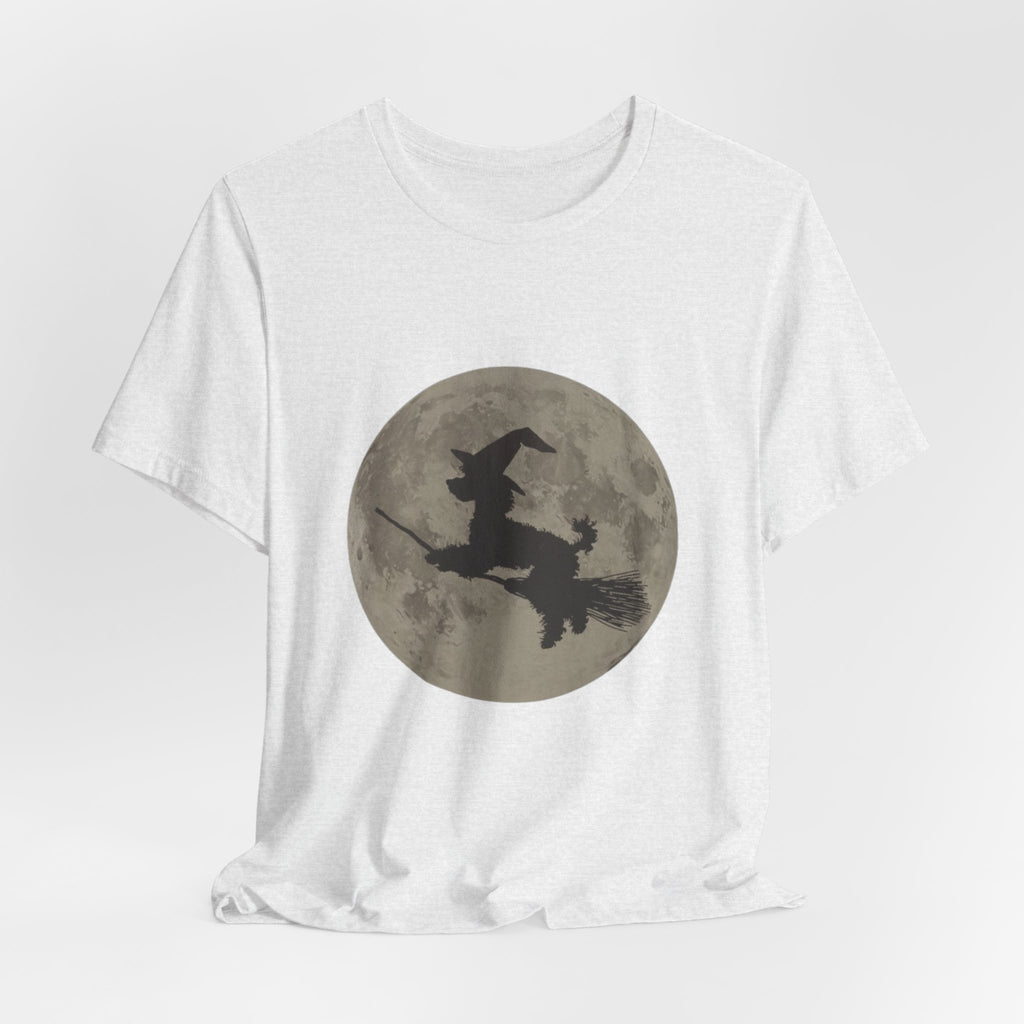 Poodle tee, Witchy Moon Graphic Tee, Spooky Halloween Shirt, Unisex Tee for Fall, Witch Costume Top, Magical Gift for Her