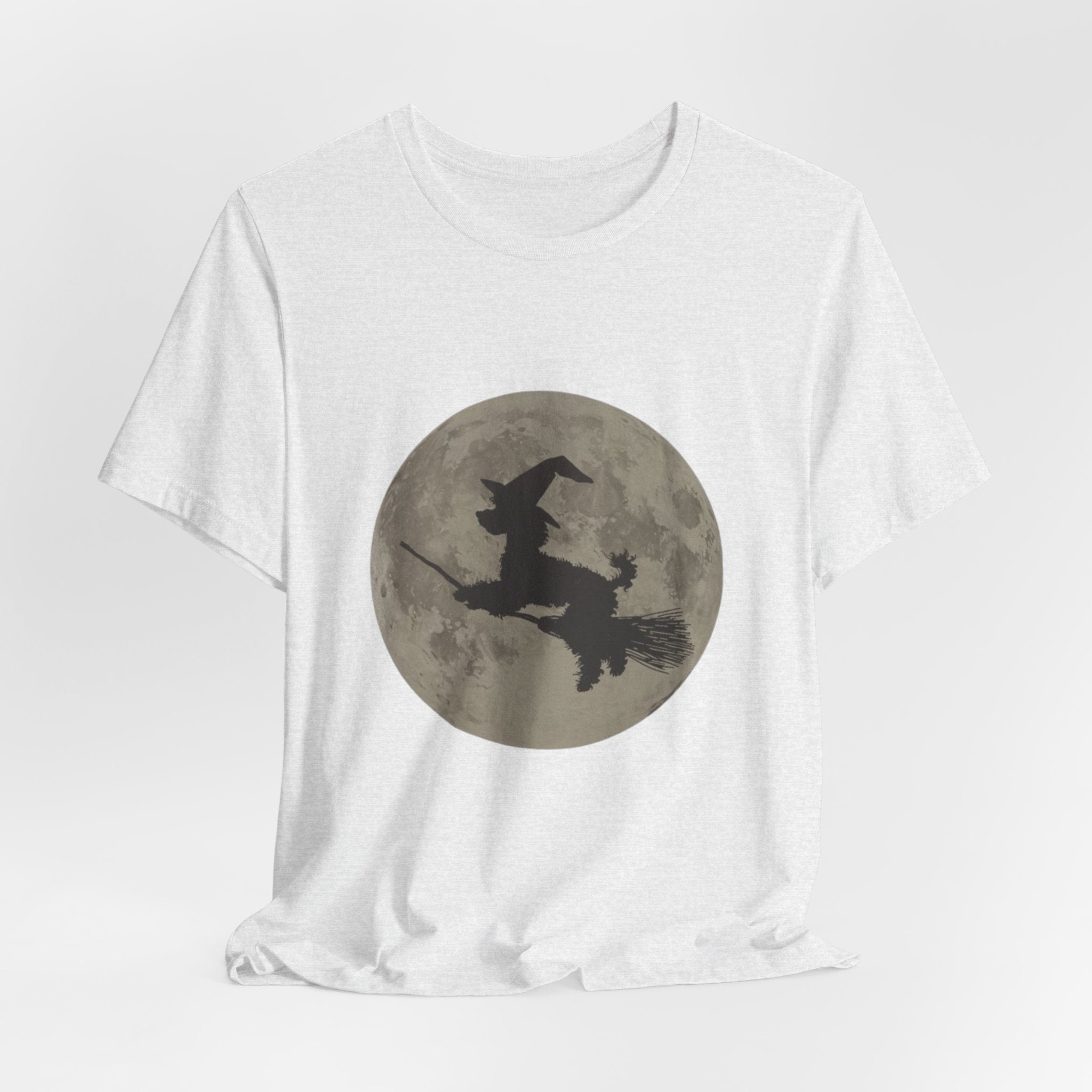 Poodle tee, Witchy Moon Graphic Tee, Spooky Halloween Shirt, Unisex Tee for Fall, Witch Costume Top, Magical Gift for Her