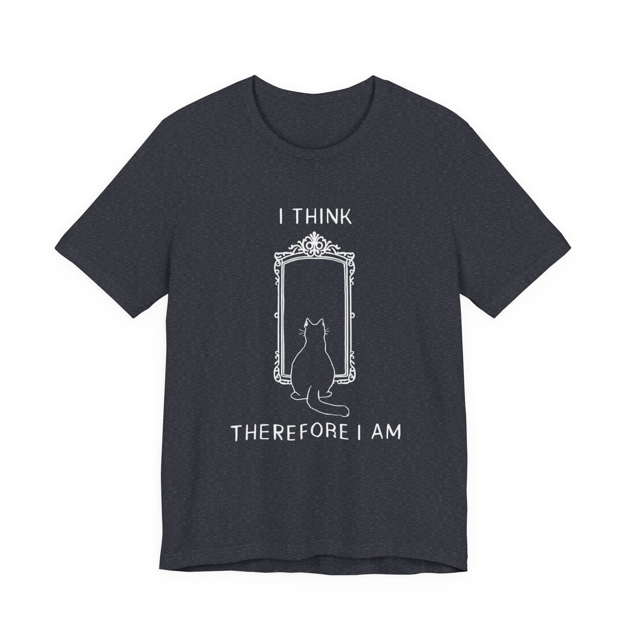I Think Therefore I Am cat mirror T-Shirt | Cat Philosophy Tee