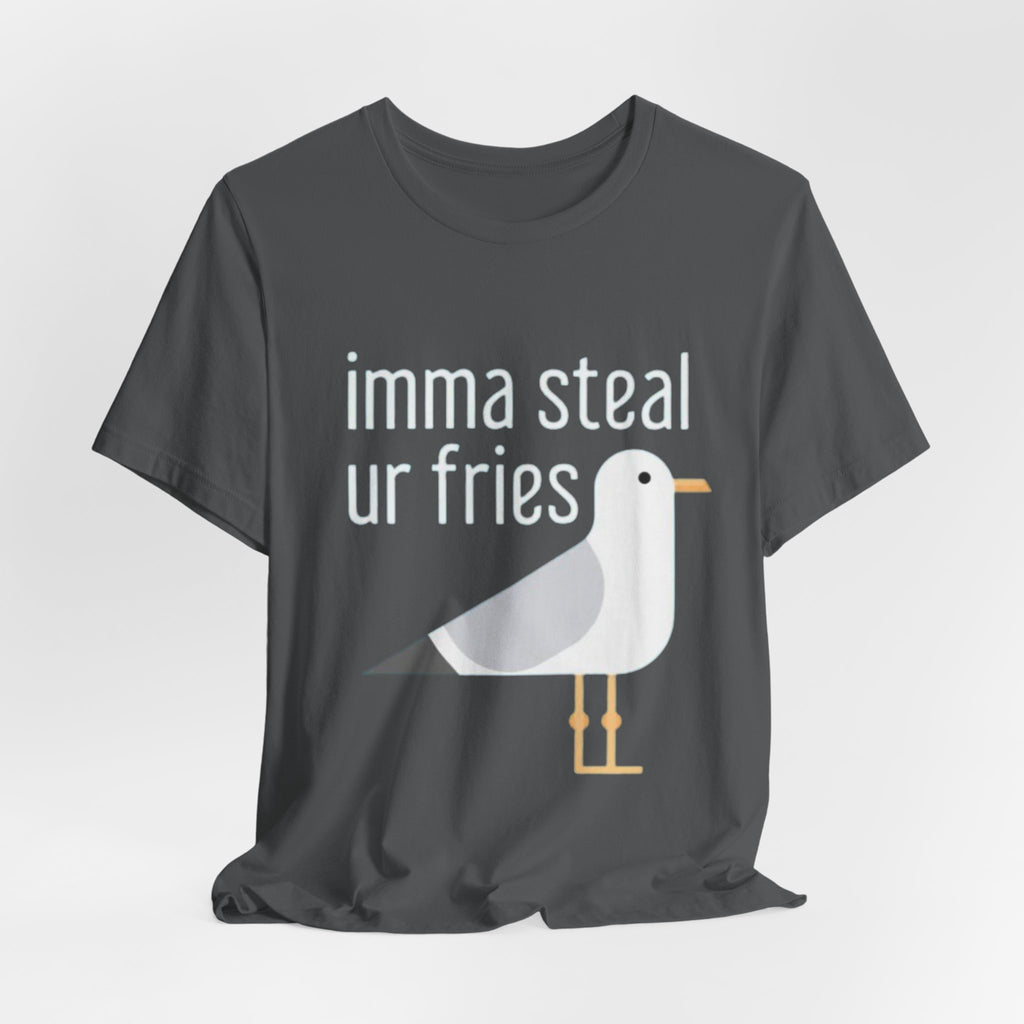 Funny Seagull Tee | Imma Steal Ur Fries | Casual T-Shirt, Gift for Food Lovers, Beachwear, Summer Outing, Humorous Apparel