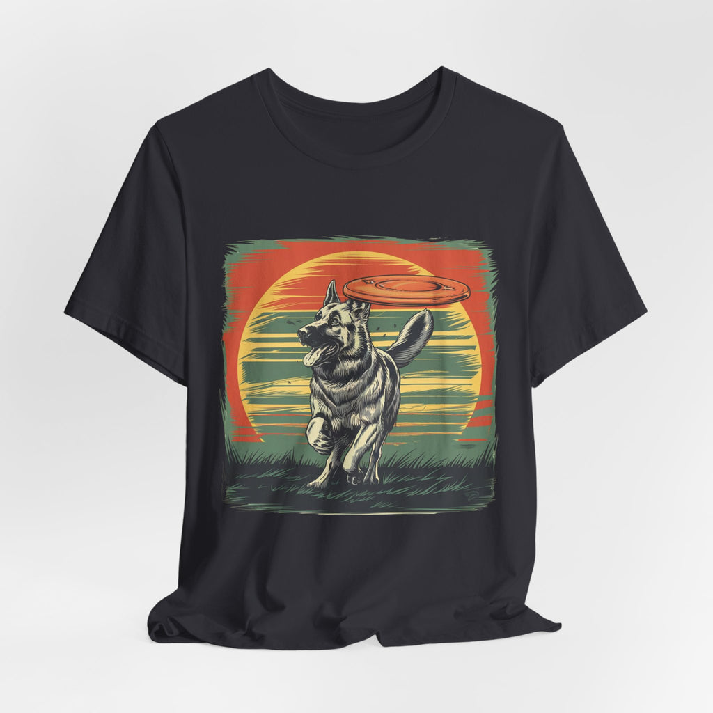 German Shepherd Dog Sunset T-Shirt, Dog Lover Tee, Animal Graphic Shirt, Outdoor Nature Top, Gift for Pet Owners