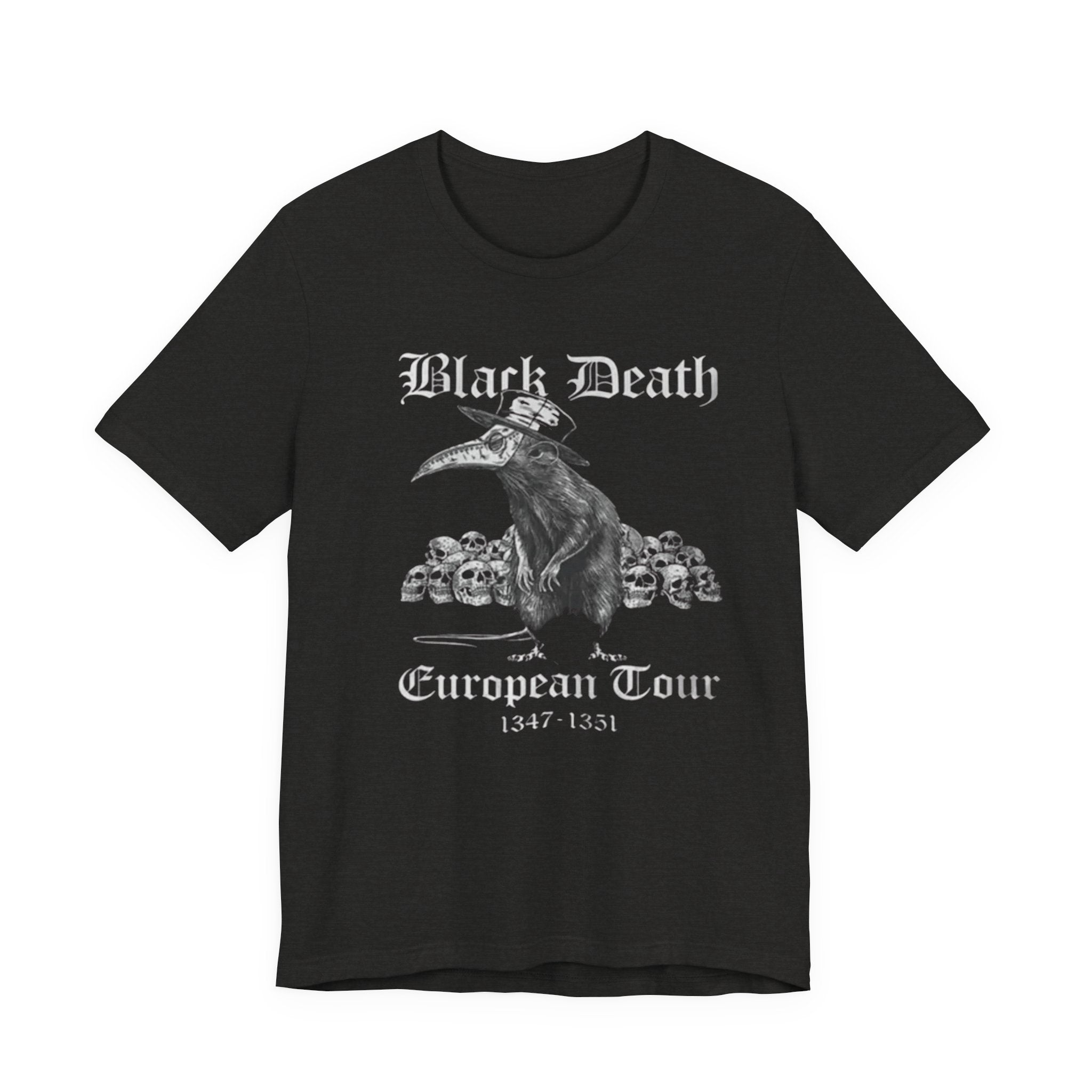 Black Death Plague Doctor crow European Tour T-Shirt | 1347-1351 gothic tee