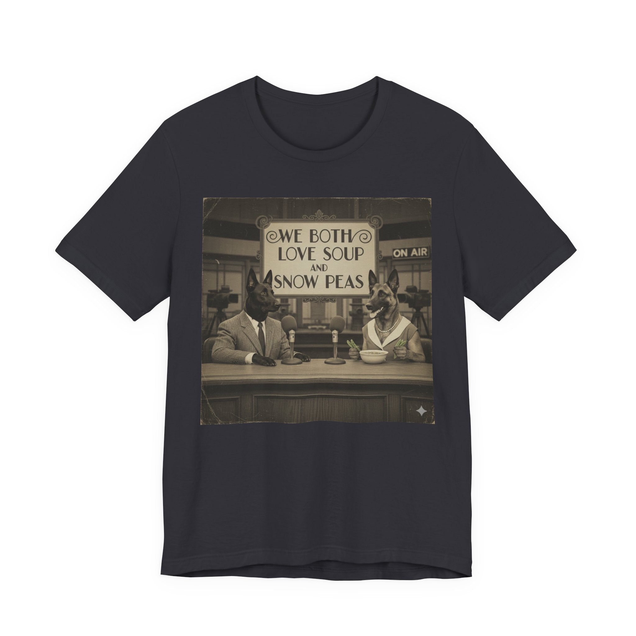 Best In Show quote tee, Vintage Radio Hosts 'We Both Love Soup and Snow Peas' T-Shirt