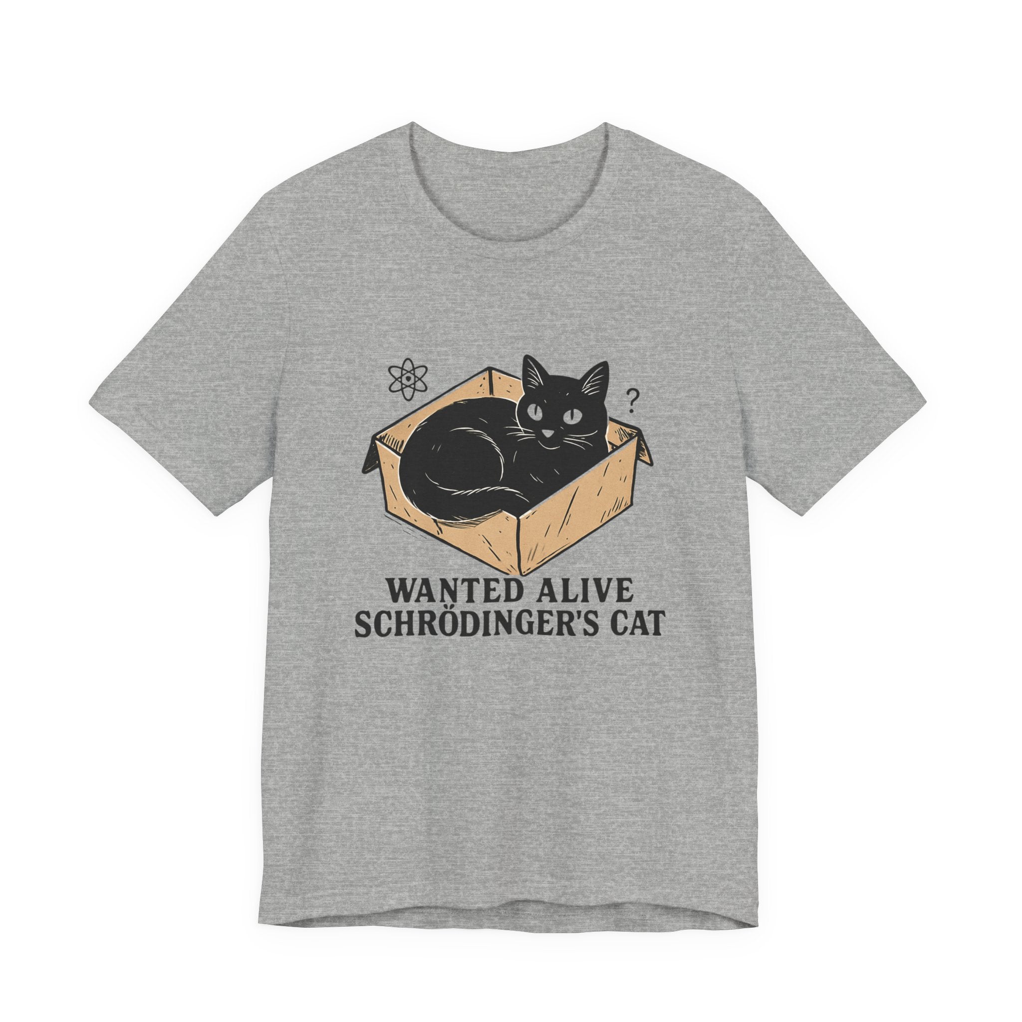 Schrödinger's Cat in Box Tee | Wanted Alive Cat Illustration