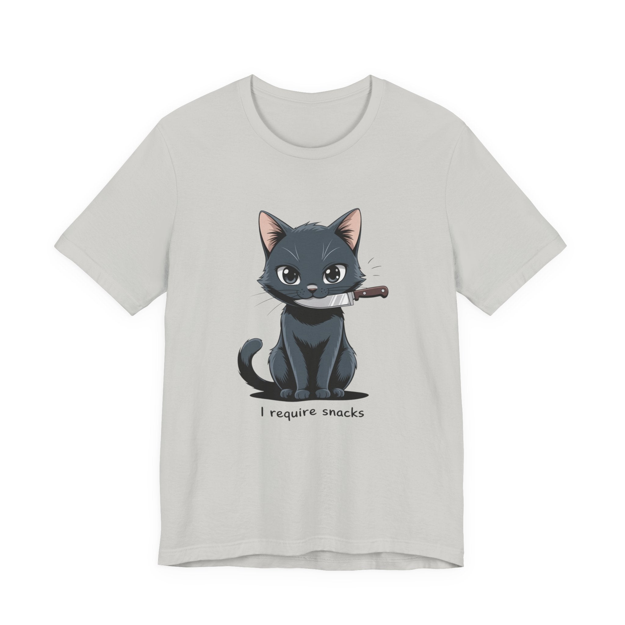 Cute Cat Snack Time Tee, Unisex Cartoon T-Shirt, Pet Lover Gift, Animal Lover Apparel, Funny Cat Shirt, Gift for Cat Owners
