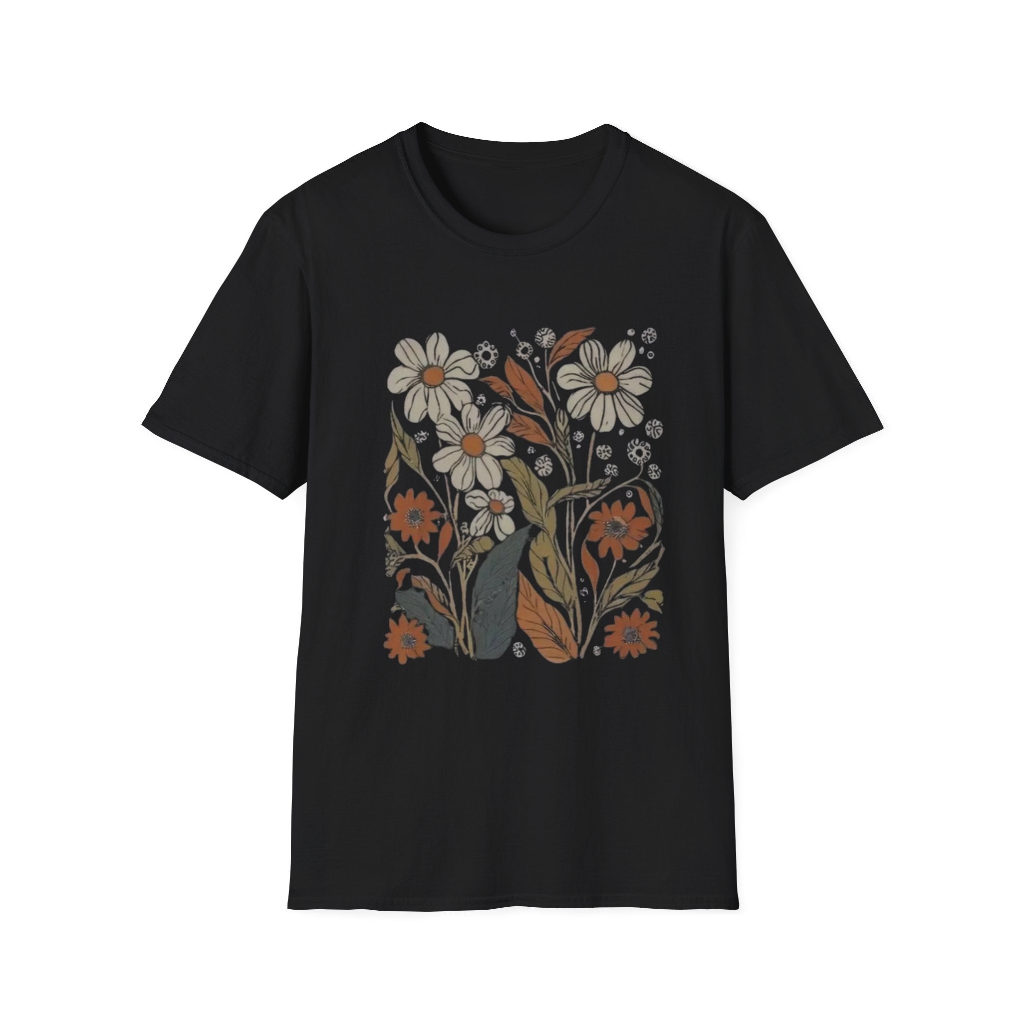 Botanical T-Shirt, Floral Tee, Lover Tee, Gift for Cat Owners, Nature-Inspired Apparel, Cute Animal Shirt, Casual Wardrobe Essential