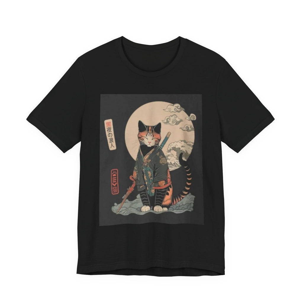 Samurai Cat Tee — Japanese Ukiyo-e Style Cat Graphic T-Shirt