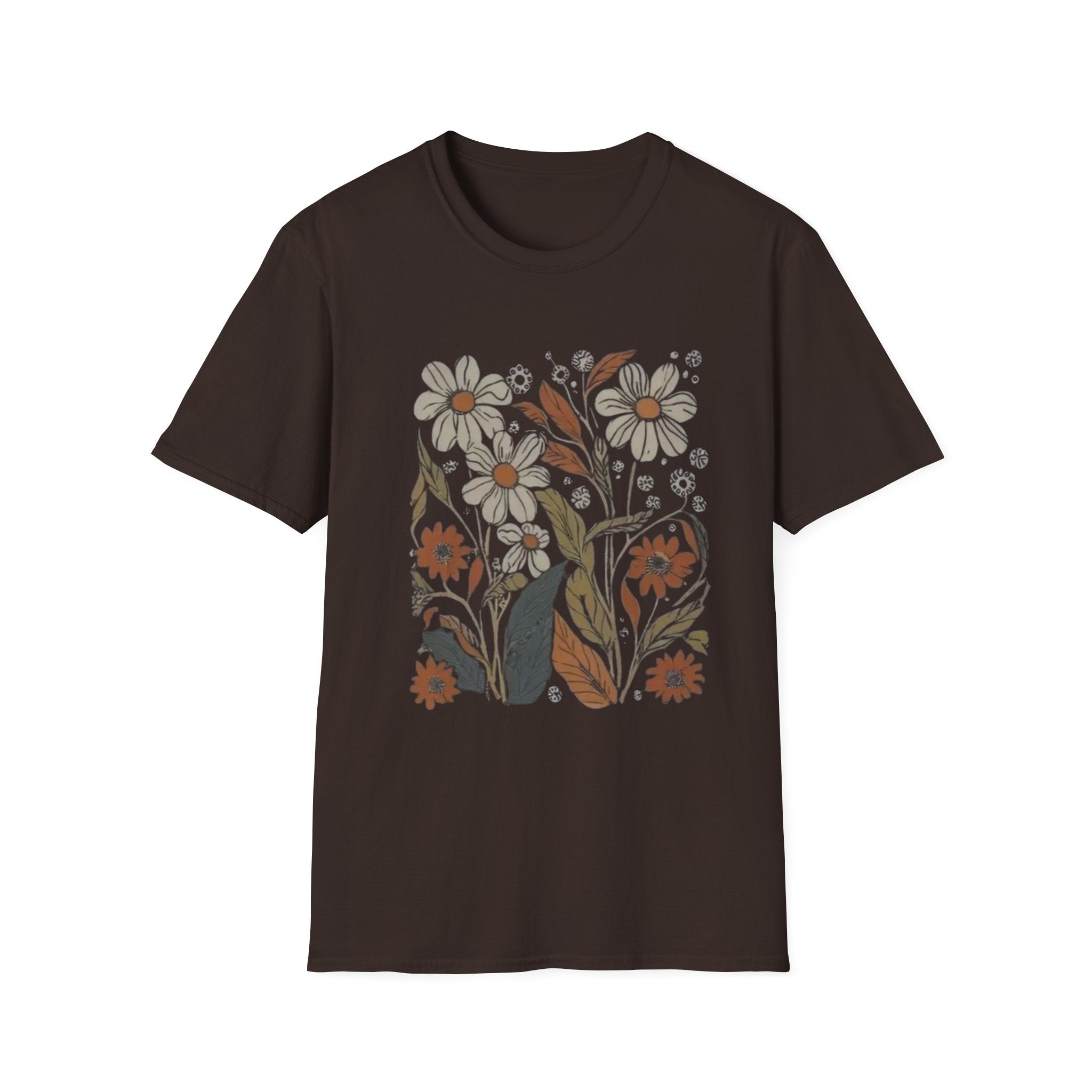 Botanical T-Shirt, Floral Tee, Lover Tee, Gift for Cat Owners, Nature-Inspired Apparel, Cute Animal Shirt, Casual Wardrobe Essential