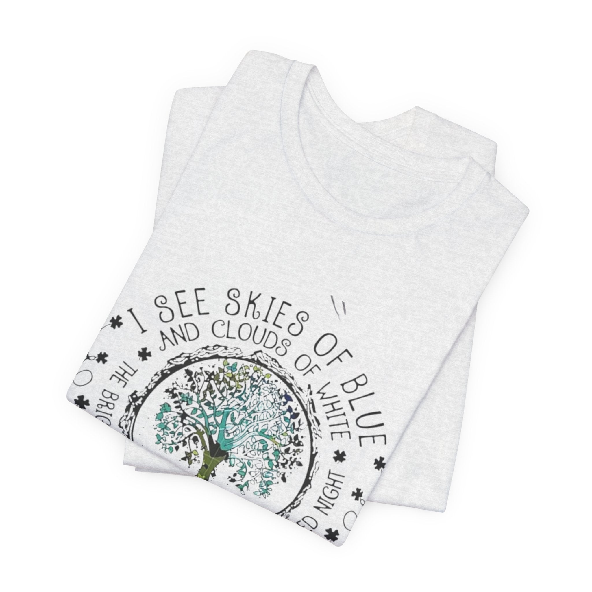 Vintage Inspirational Tee, Unisex Jersey T-Shirt, Nature Lover Gift, Skies of Blue Design, Positive Quote Shirt, Eco-Friendly Apparel