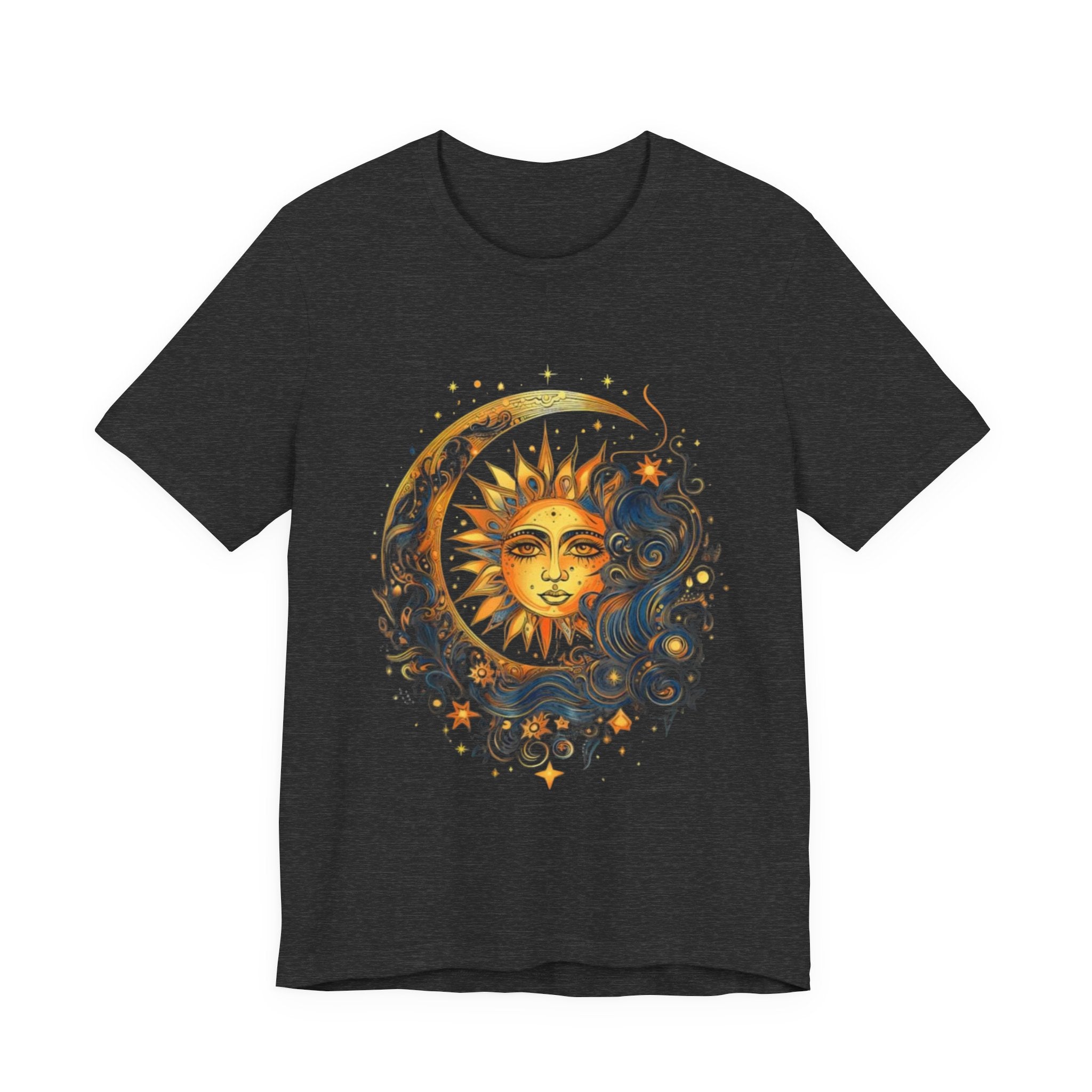 Sun and Moon Graphic Tee, Cosmic T-shirt for Astrology Lovers, Unisex Summer Tee, Celestial Art Shirt, Unique Gift Idea, Horoscope Fashion