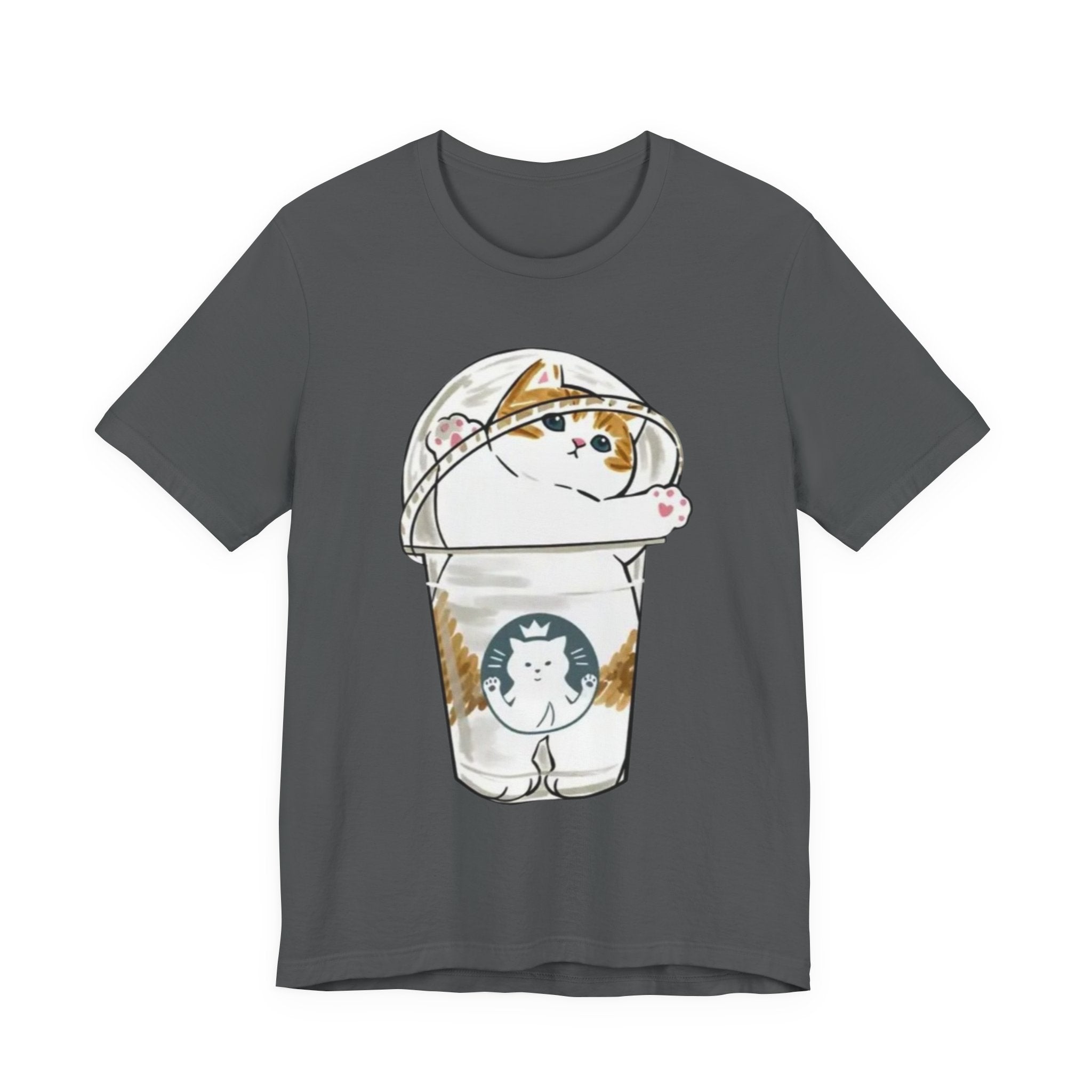Cat in Bubble Tea Cup Tee | Kawaii Cat Boba Shirt, Cat in Coffee Cup tee, Cute Cat Illustration