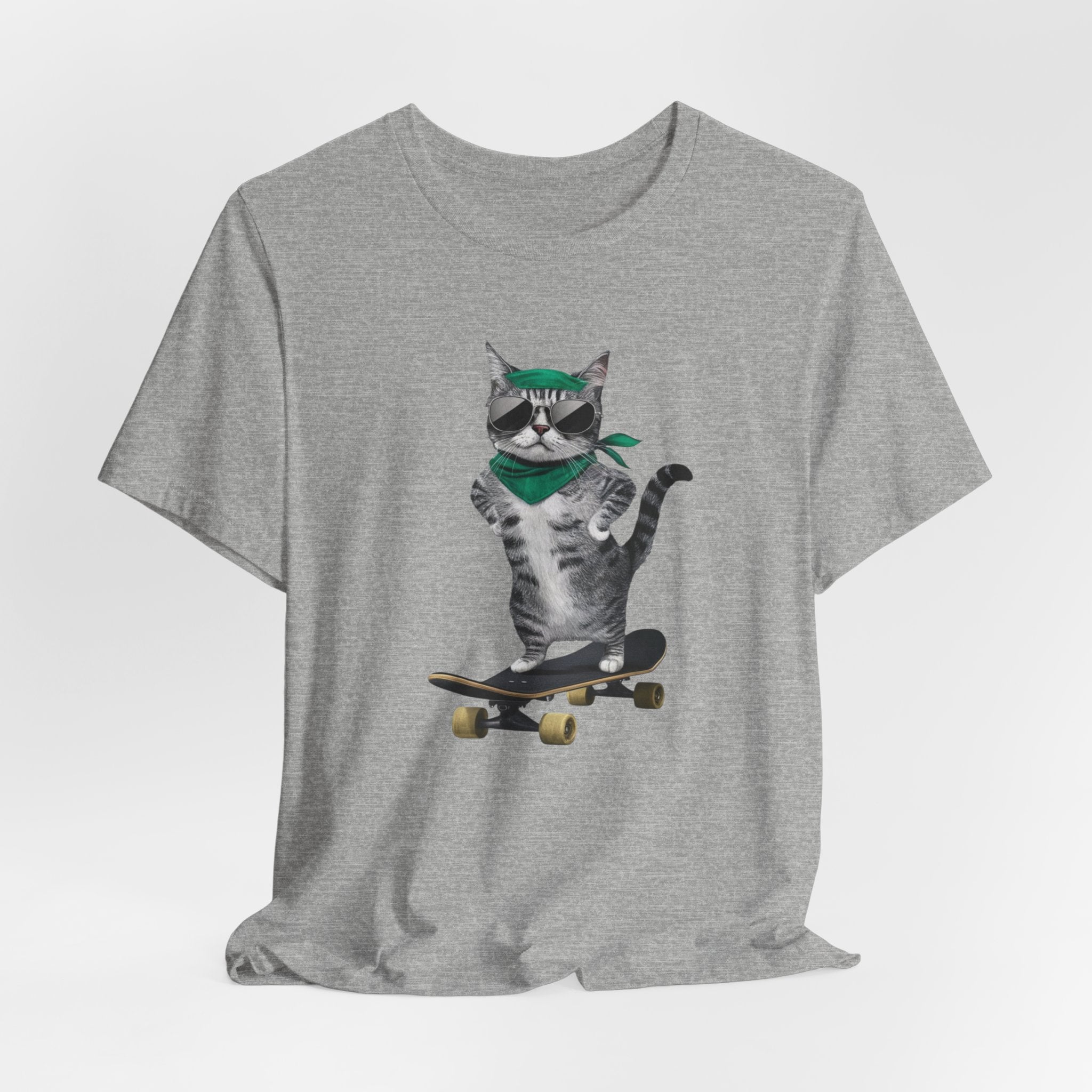 Skateboarding Cat Tee | Cool Cat on Skateboard Shirt