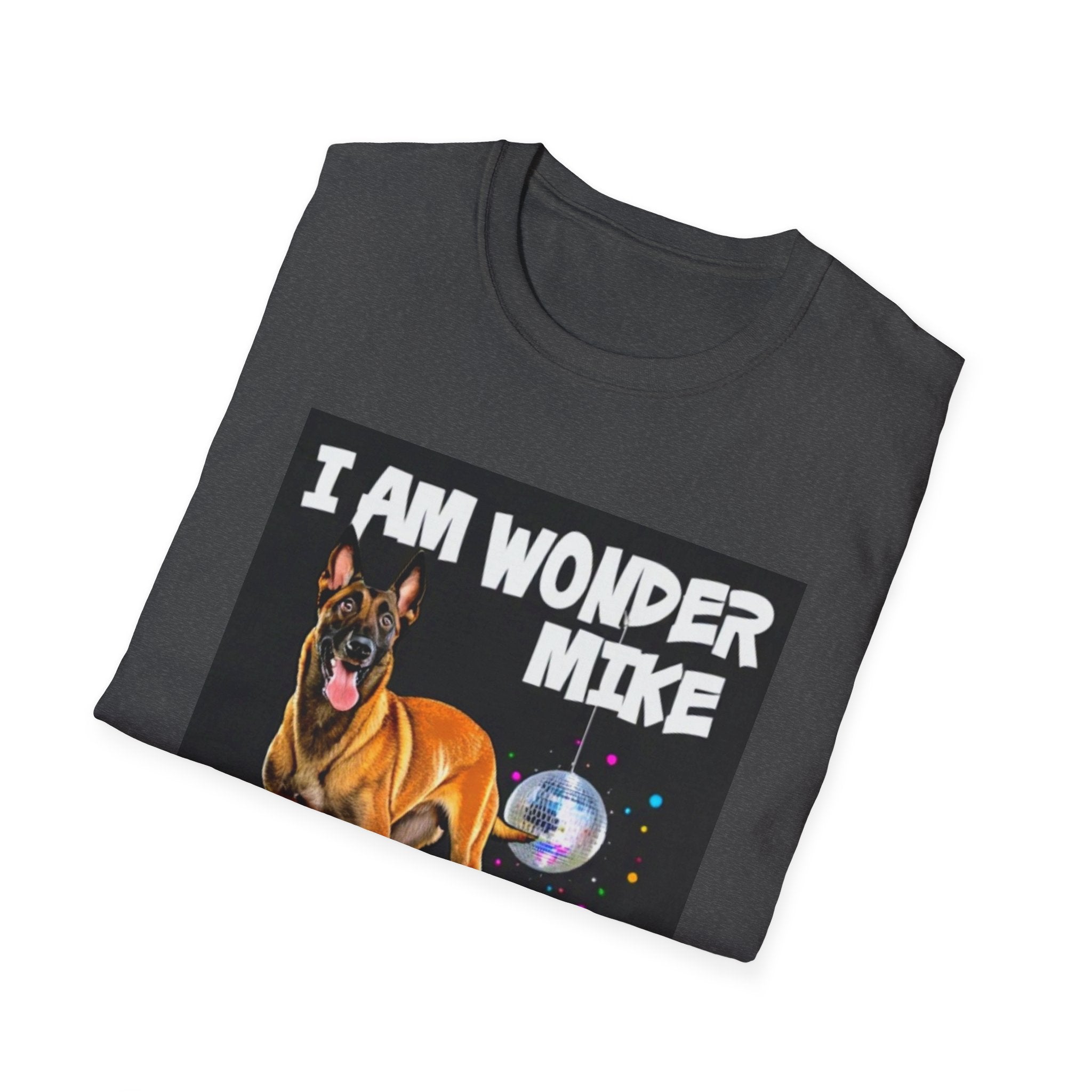 Skater Dog tee, I Am Wonder Mike Boxer Dog T-Shirt | Roller Disco, Disco Ball, Belgian Malinois TeeRetro