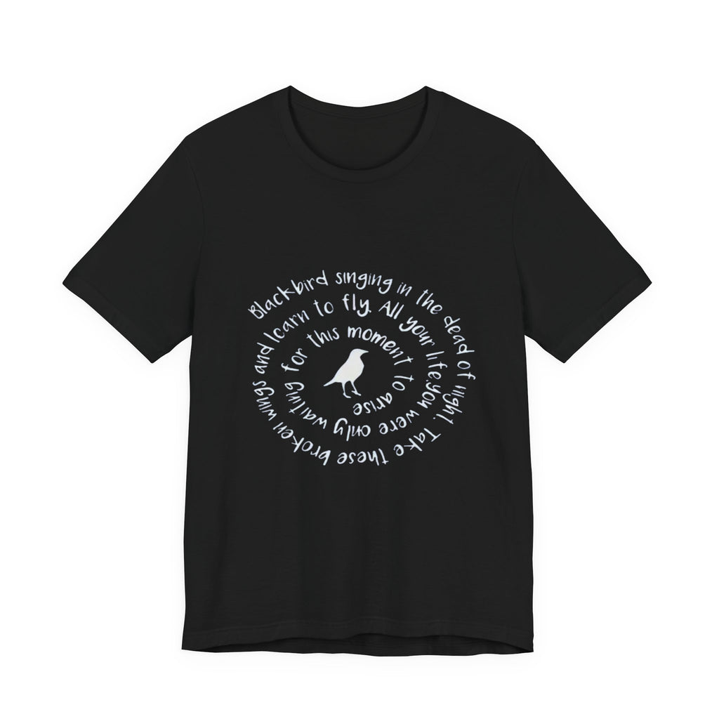 Circular Bird Quote Tee | White Short Sleeve T-Shirt