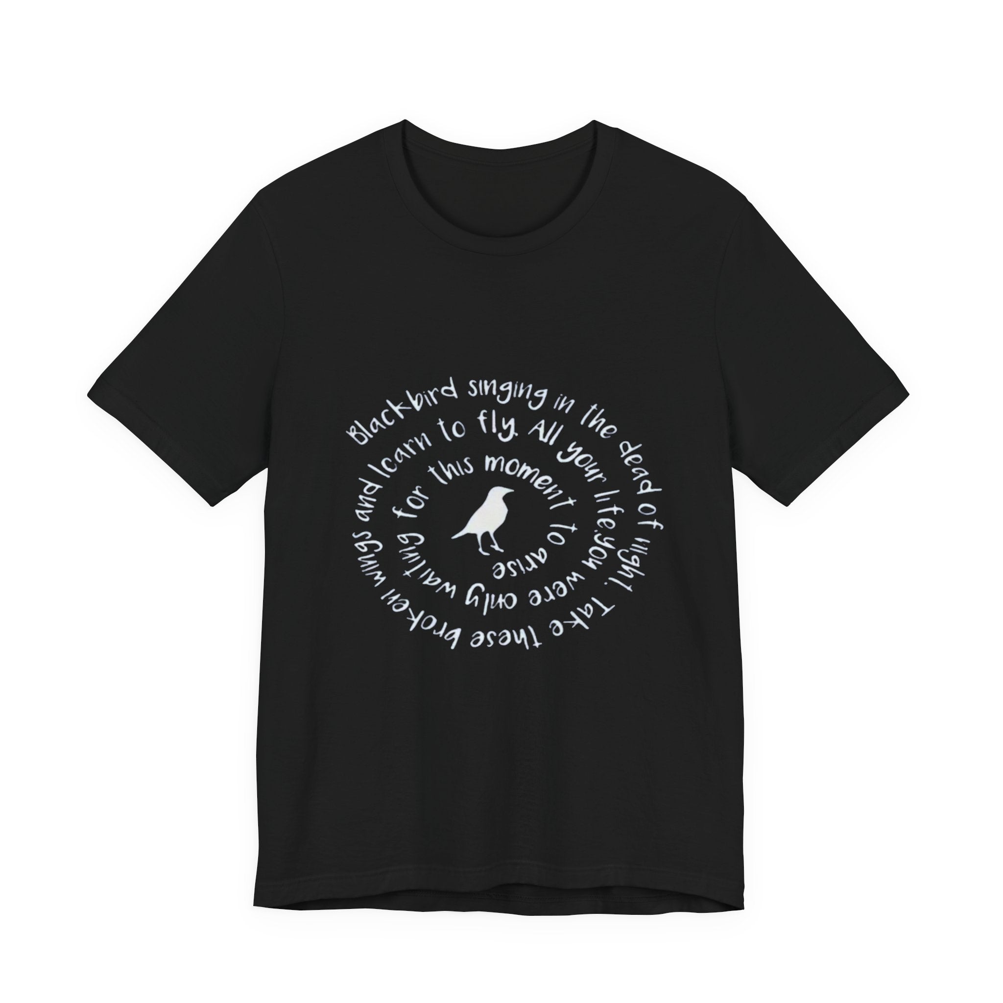 Circular Bird Quote Tee | White Short Sleeve T-Shirt