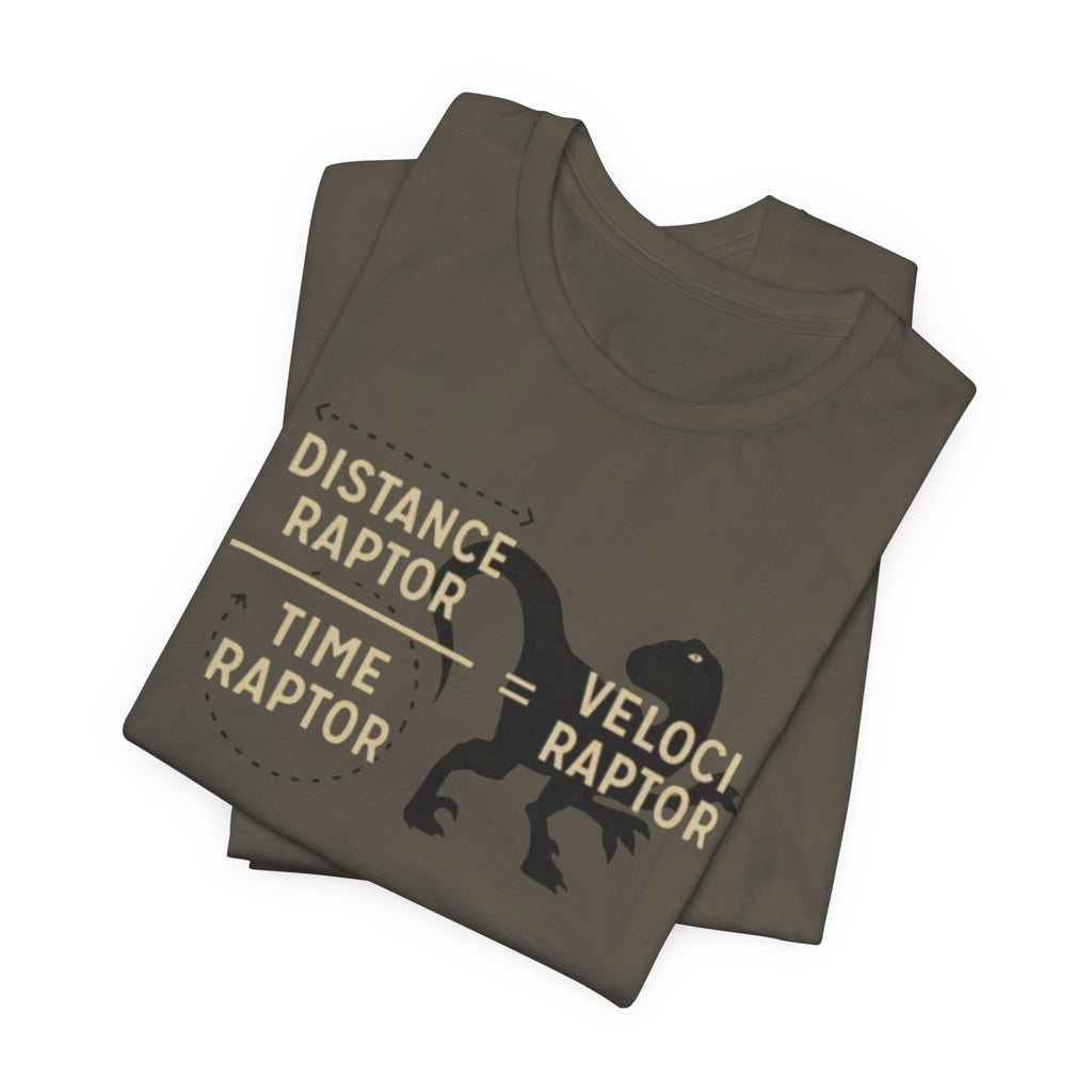 Distance Time Veloci Raptor T-Shirt | Dinosaur Science Humor Tee