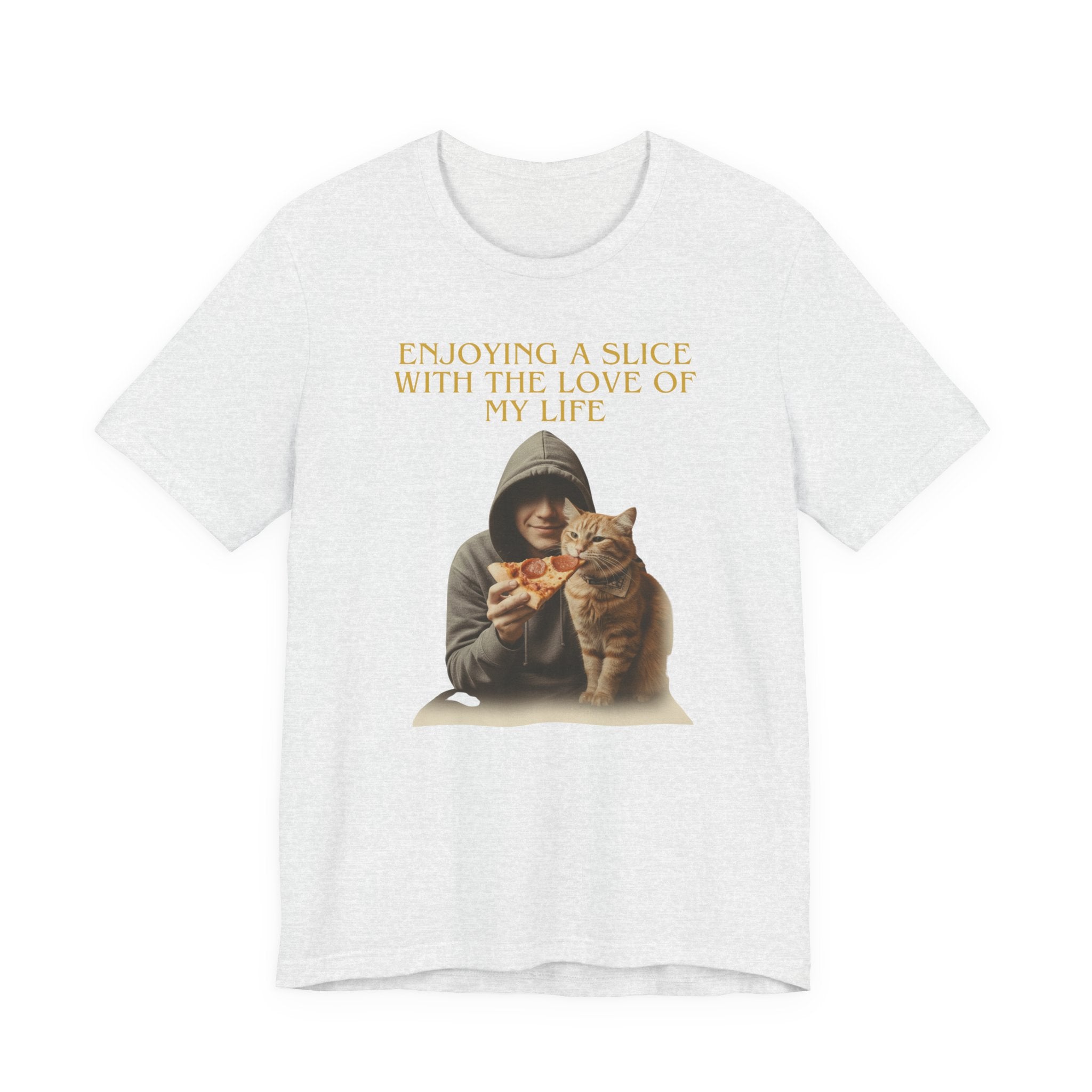 Enjoying a Slice With the Love of My Life T-Shirt | Cat Pizza Tee