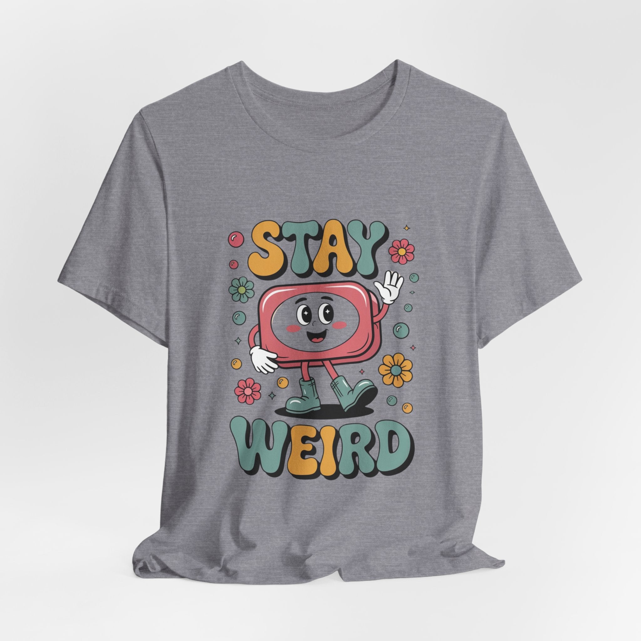 Stay Weird Unisex Jersey Tee - Fun Casual Fashion, Unique Gift, Friendship, Self-Expression, Cool Graphic Shirt