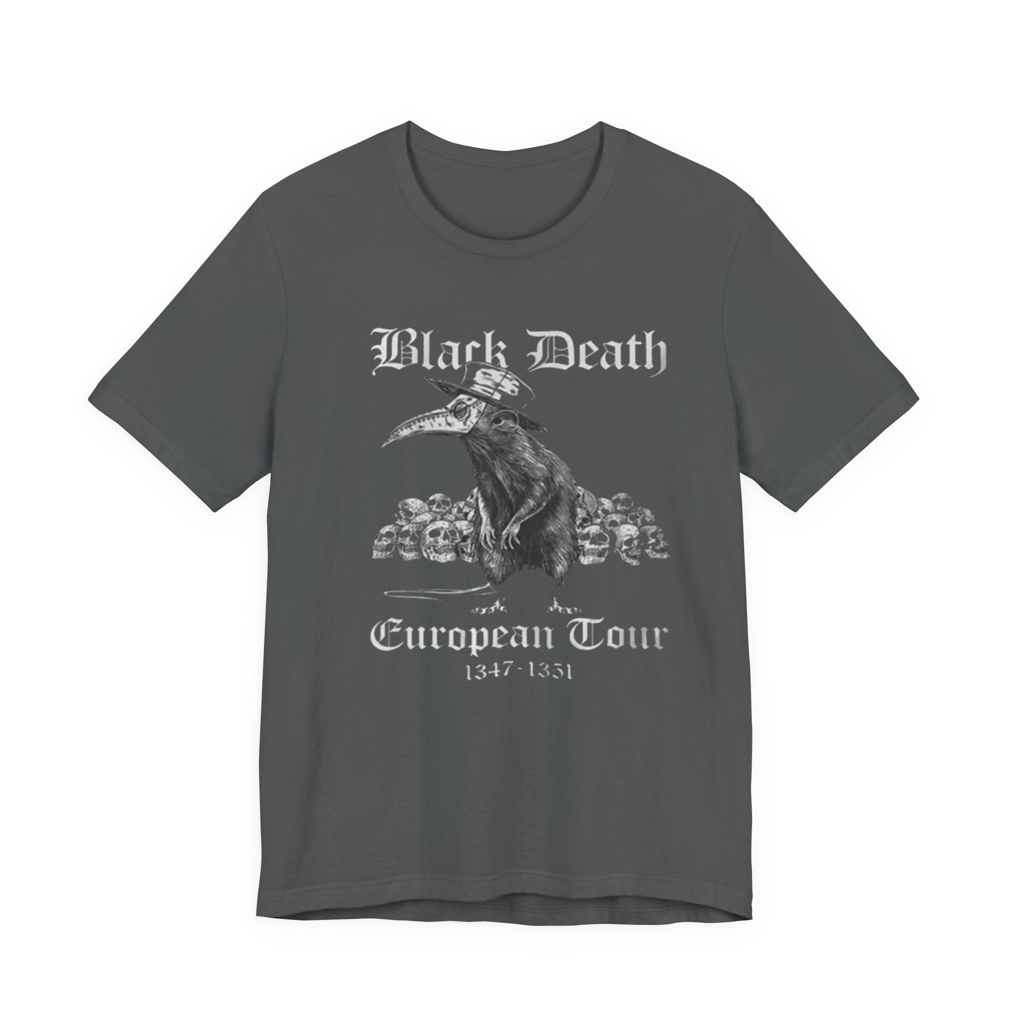 Black Death Plague Doctor crow European Tour T-Shirt | 1347-1351 gothic tee