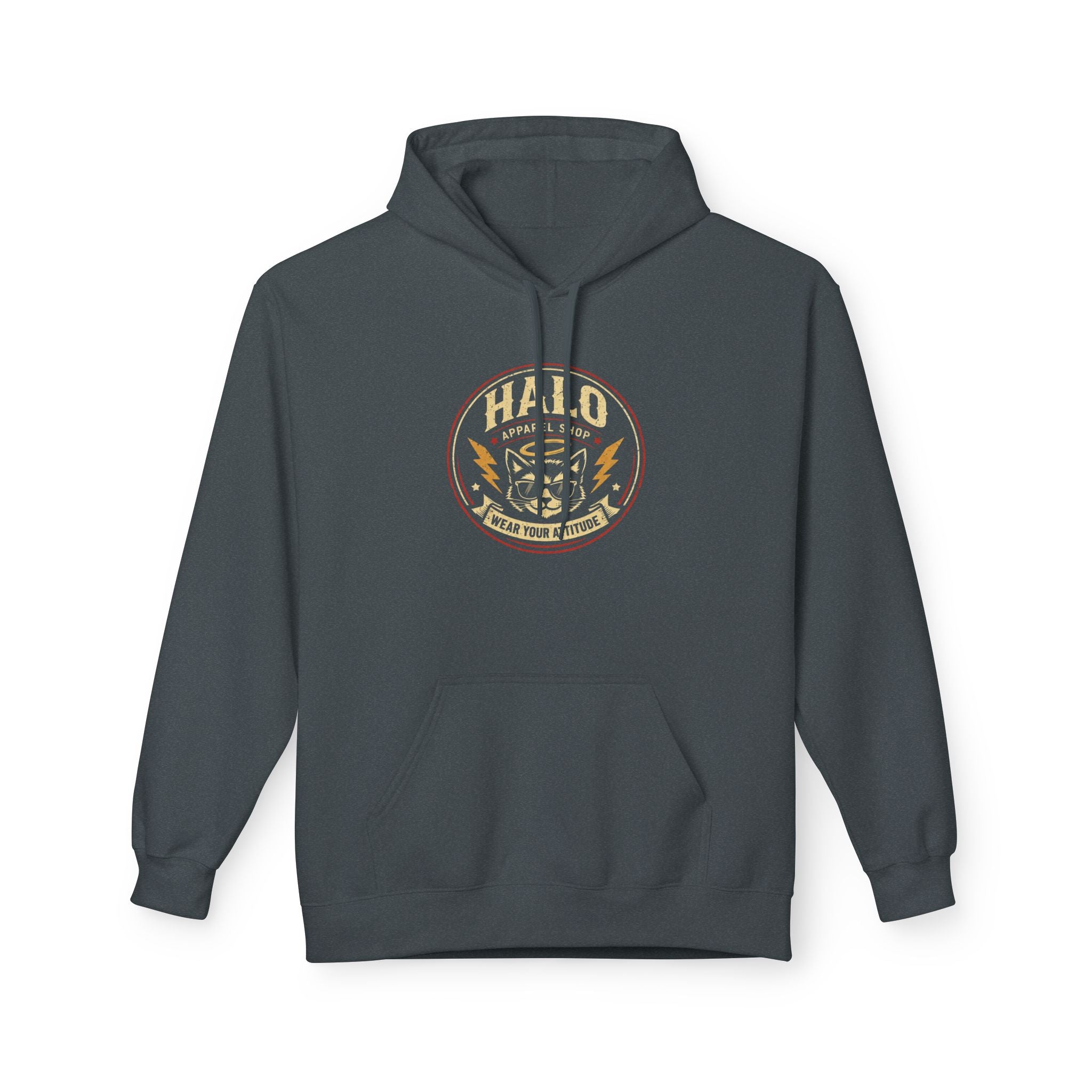 Halo Apparel Shop Hoodie, Vintage Patch Hoodie — Courage, Honor, Rescue Crew Sweatshirt