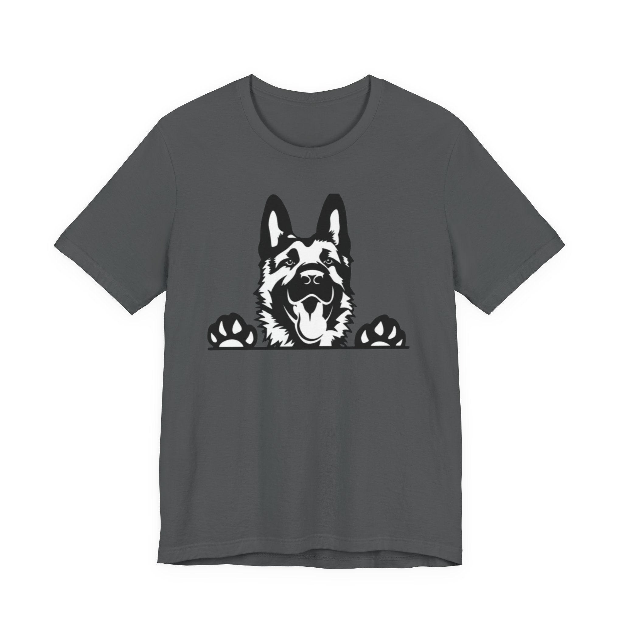German Shepherd Peeking T-Shirt — Dog Lover Paw Print Tee