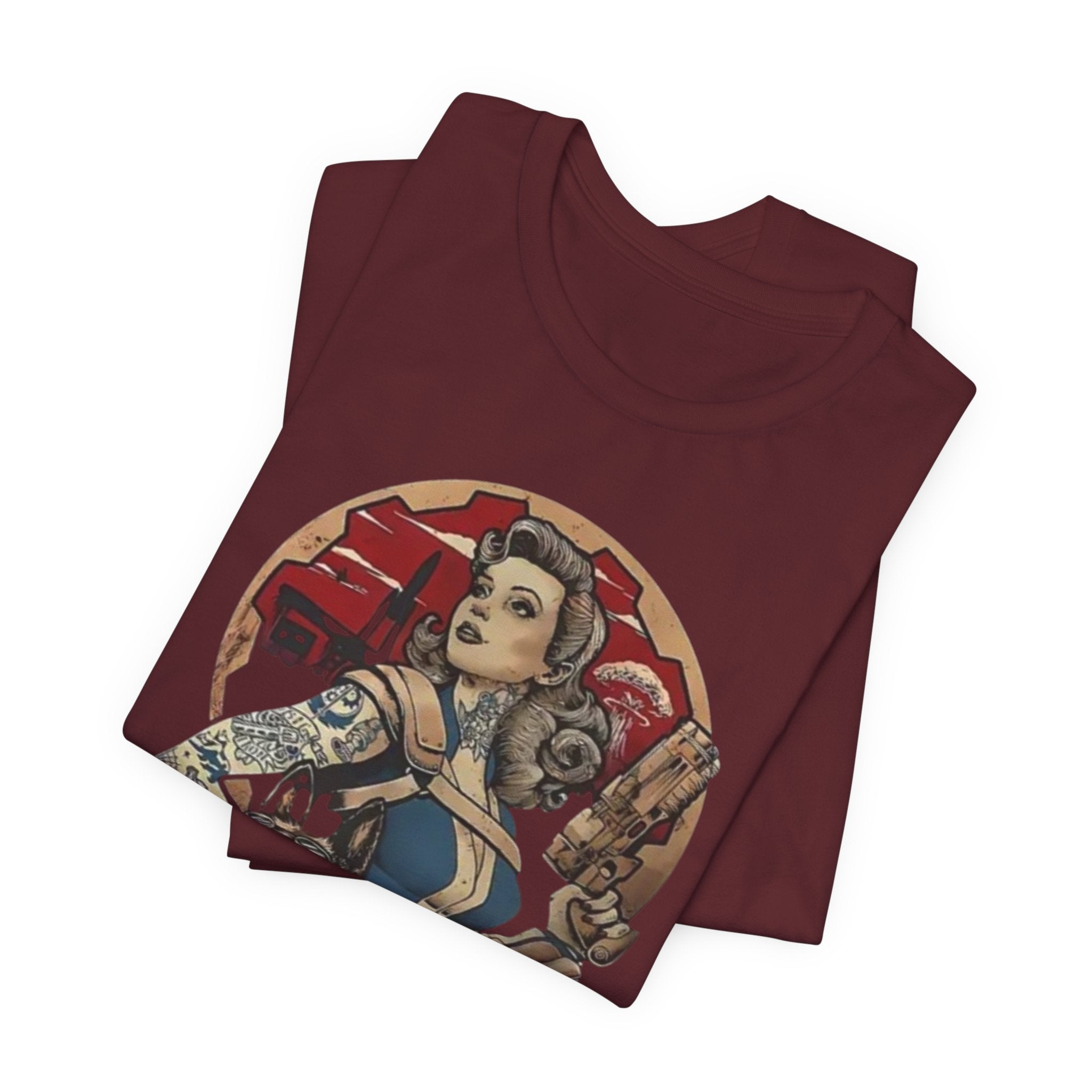Fallout Pin-Up T‑Shirt — Vintage Vault Girl Retro Video Game Tee